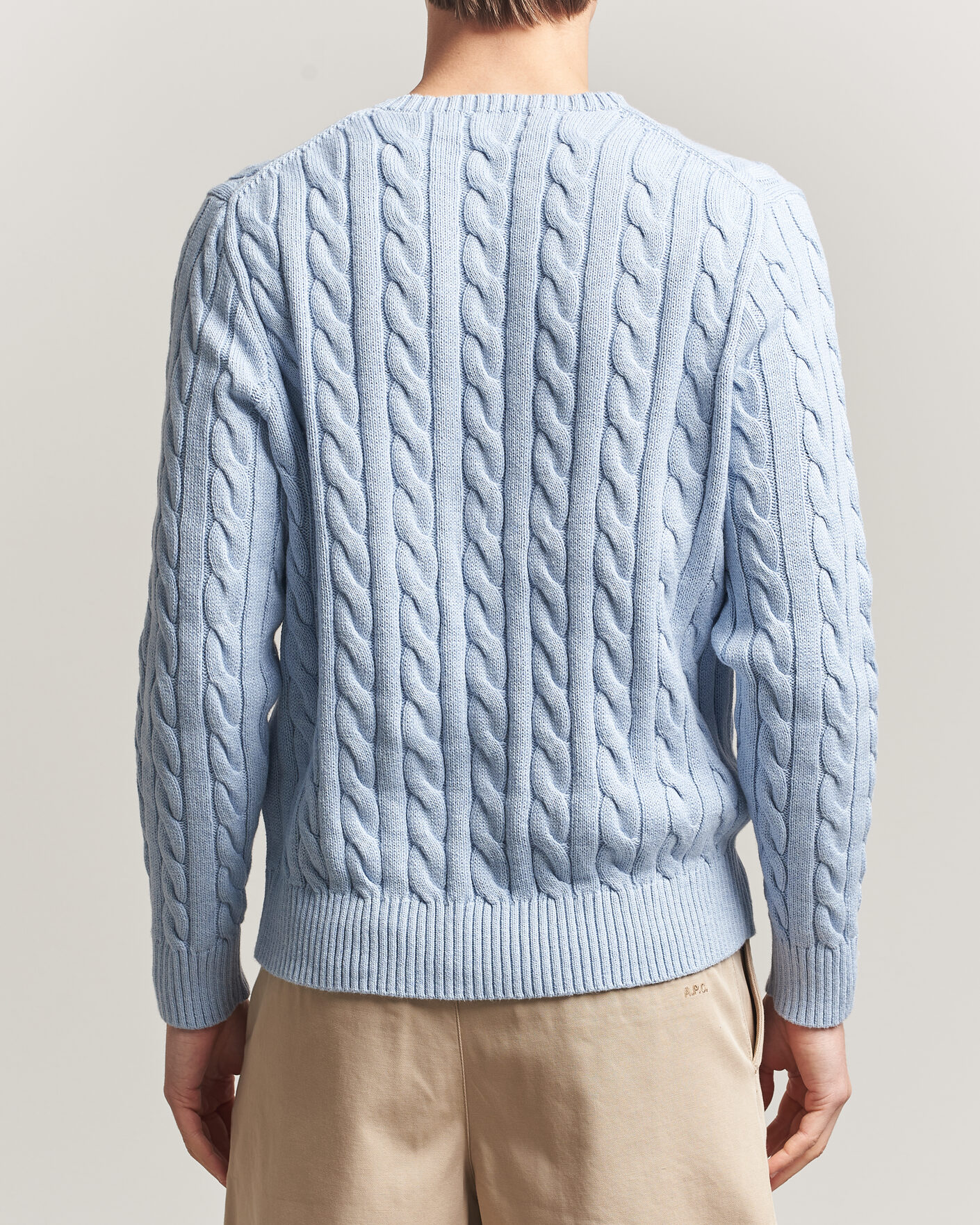 Herre | Gensere | Polo Ralph Lauren | Cotton Cable Pullover Blue Hyacinth Heather