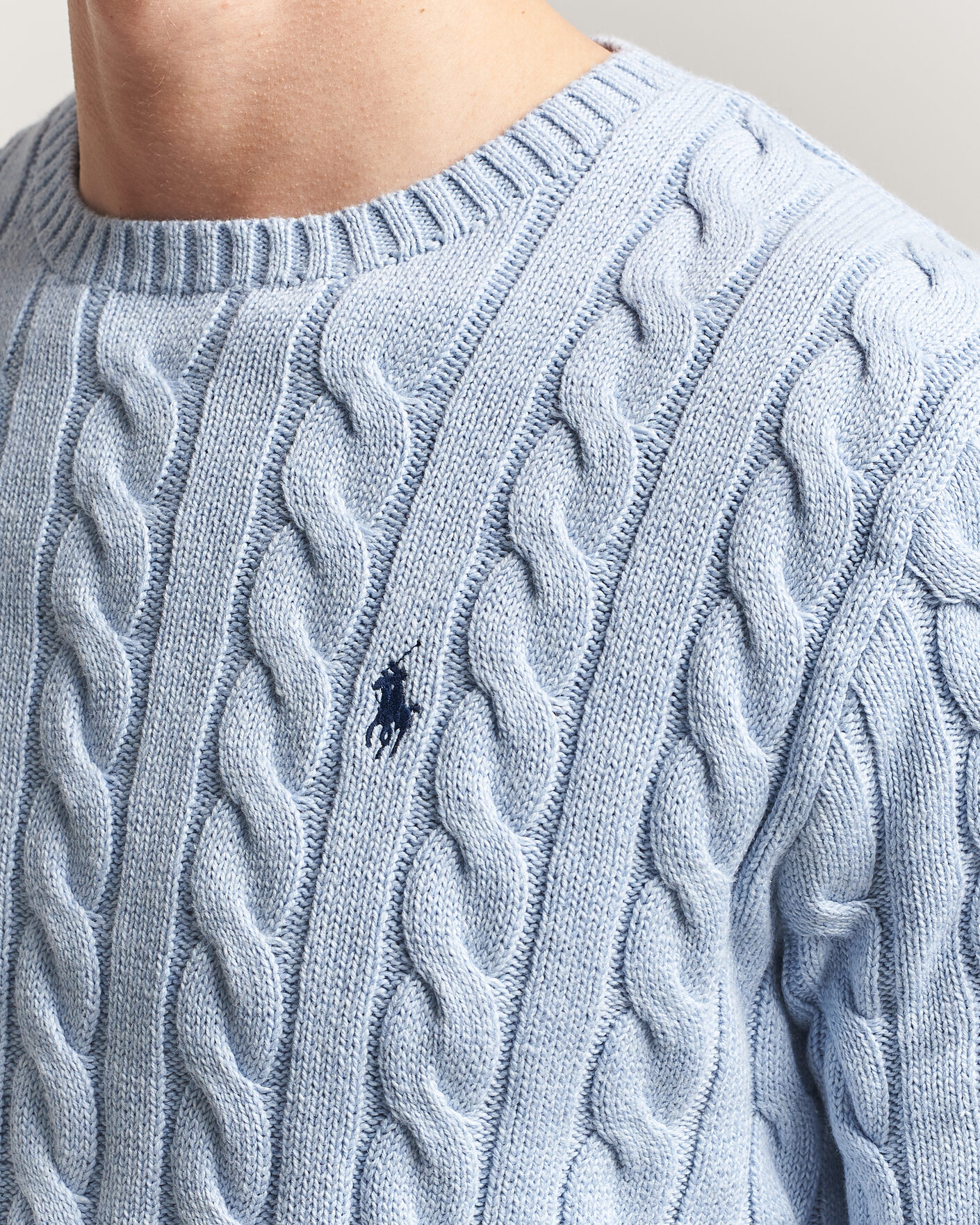 Herre | Gensere | Polo Ralph Lauren | Cotton Cable Pullover Blue Hyacinth Heather
