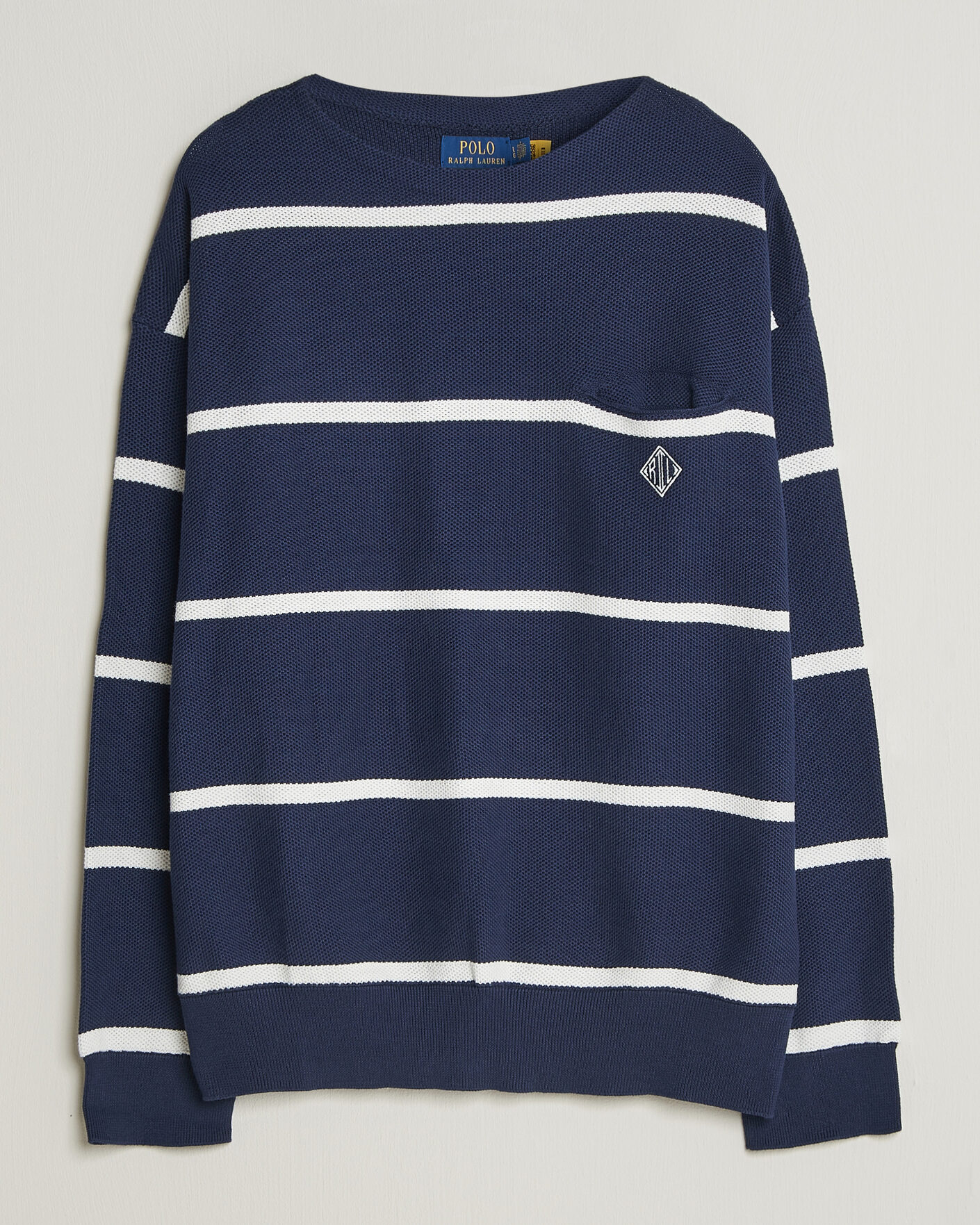 Herre | Gensere | Polo Ralph Lauren | Striped Boat Neck Sweater Navy Combo