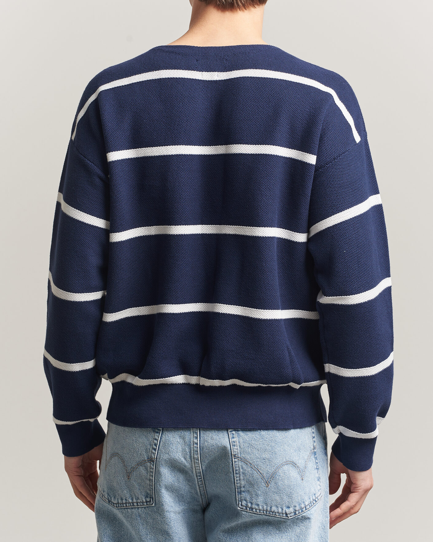 Herre | Gensere | Polo Ralph Lauren | Striped Boat Neck Sweater Navy Combo