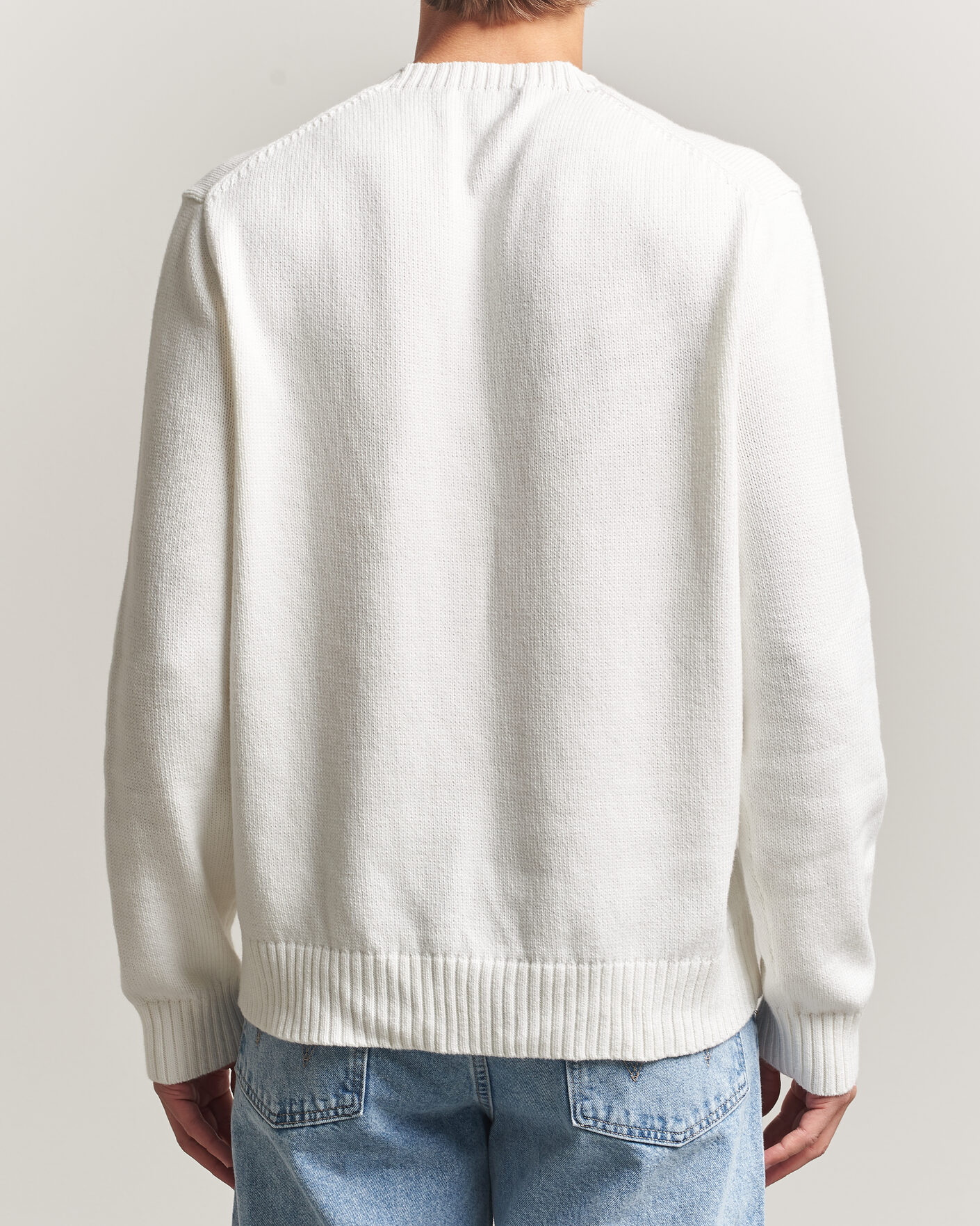 Herre | Gensere | Polo Ralph Lauren | Newport Bear Cotton/Linen Sweater Deckwash White