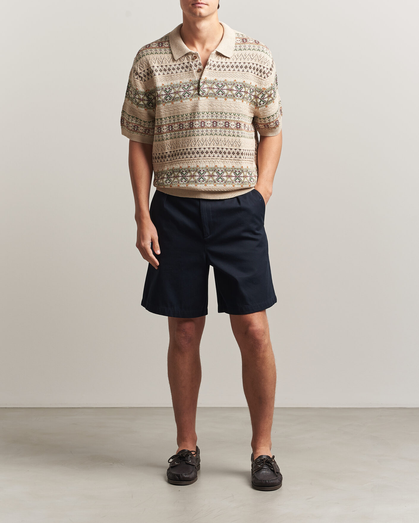 Herre | Gensere | Polo Ralph Lauren | Cotton/Linen Fairisle Polo Tan Combo