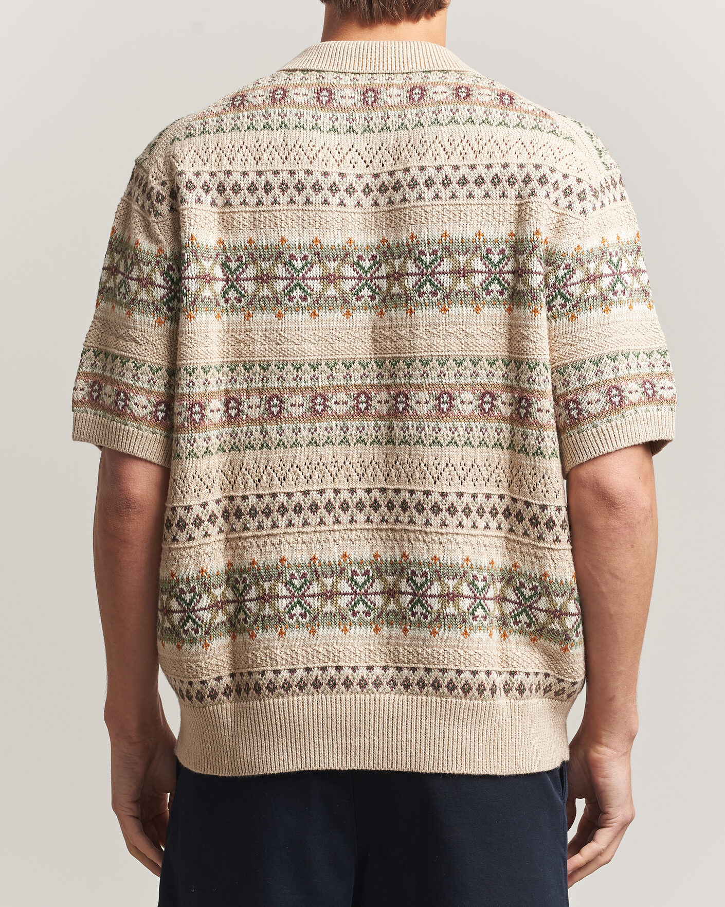 Herre | Gensere | Polo Ralph Lauren | Cotton/Linen Fairisle Polo Tan Combo