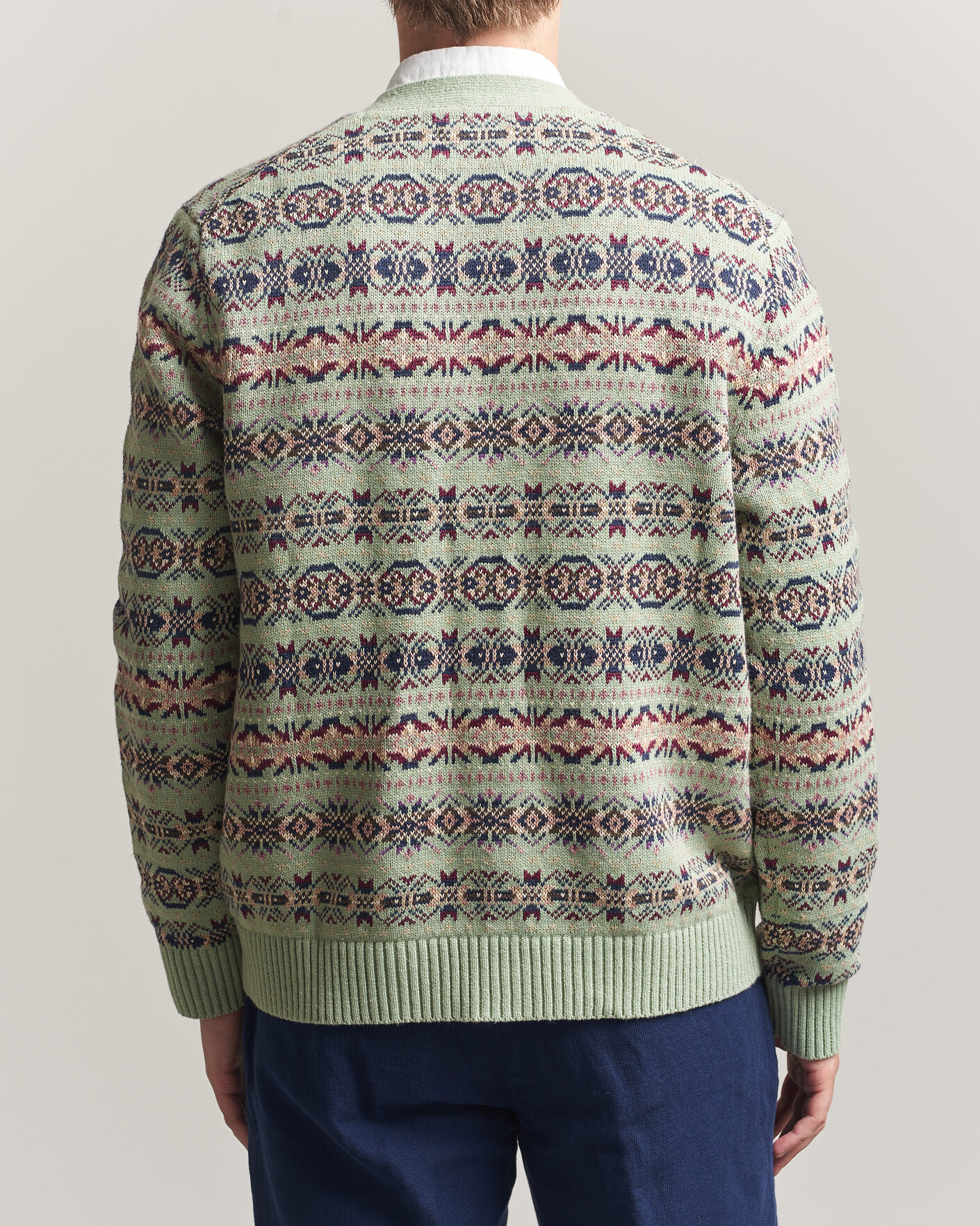 Herre | Gensere | Polo Ralph Lauren | Cotton/Linen Fairisle Cardigan Green Combo
