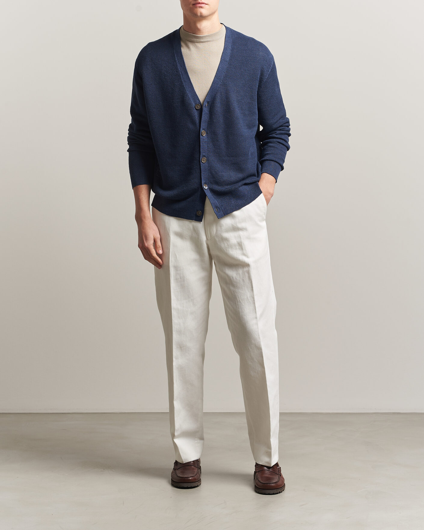 Herre | Gensere | Polo Ralph Lauren | Linen Cardigan Newport Navy