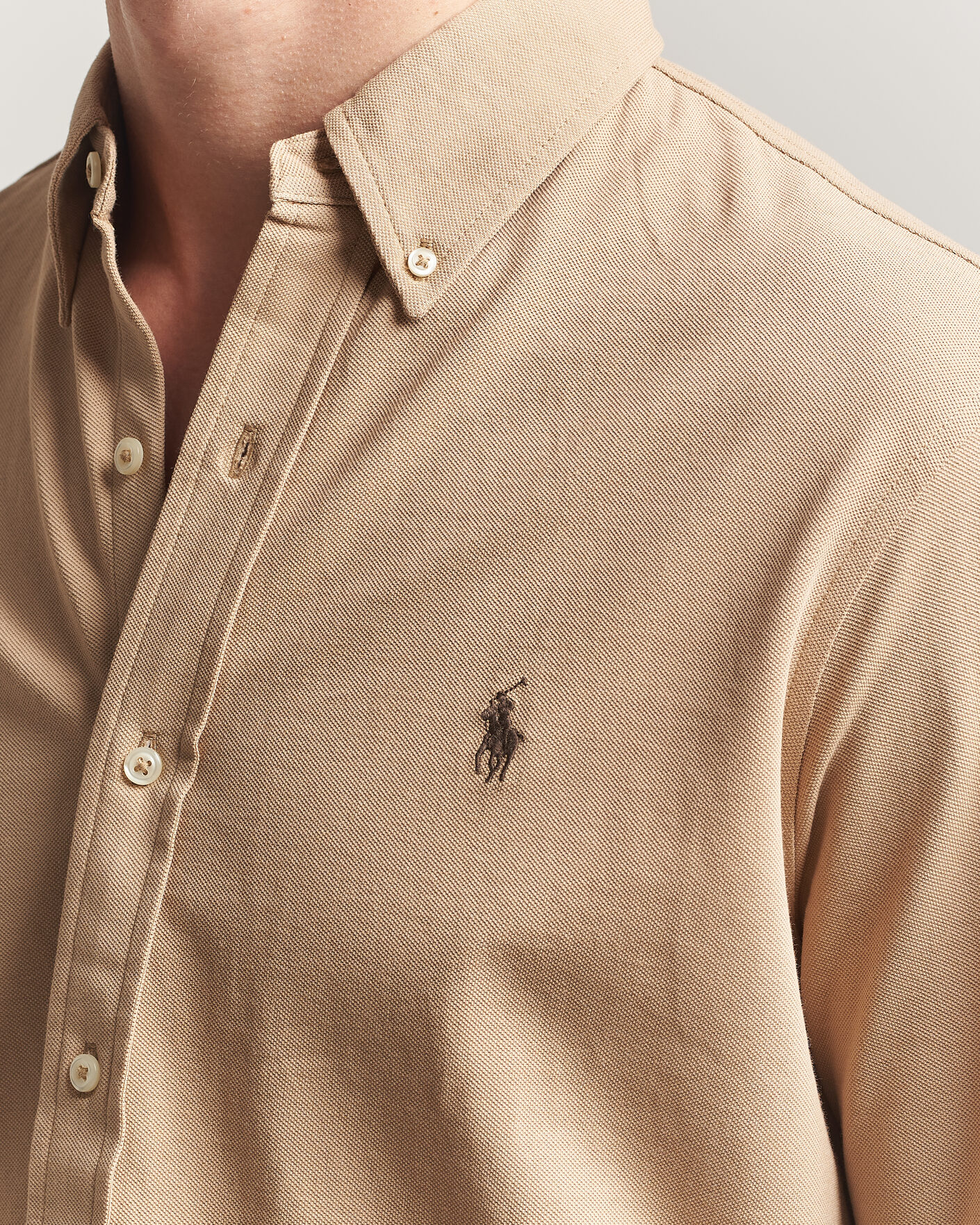 Herre | Skjorter | Polo Ralph Lauren | Featherweight Mesh Shirt Vintage Khaki