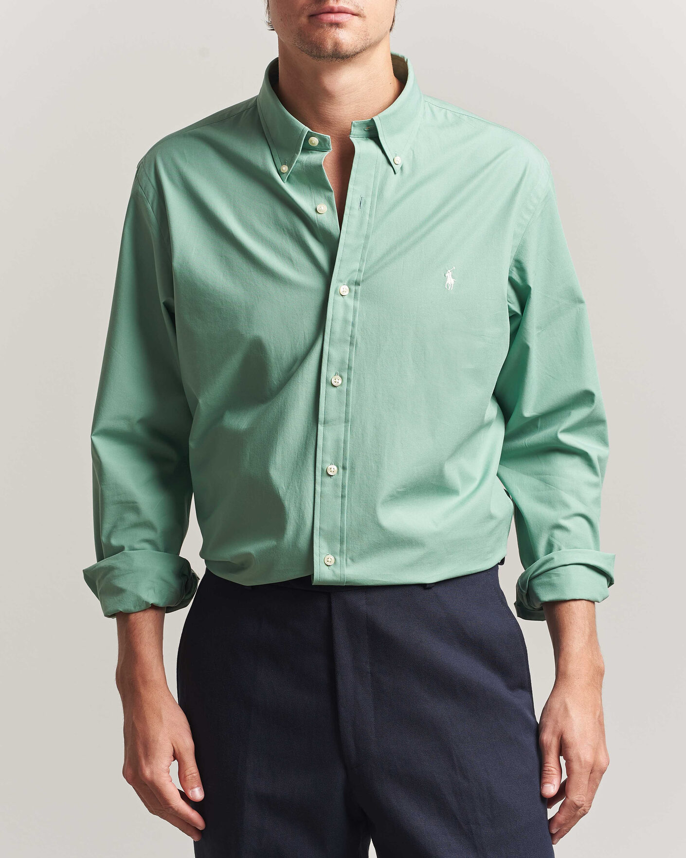 Herre | Skjorter | Polo Ralph Lauren | Custom Fit Poplin Shirt Faded Mint