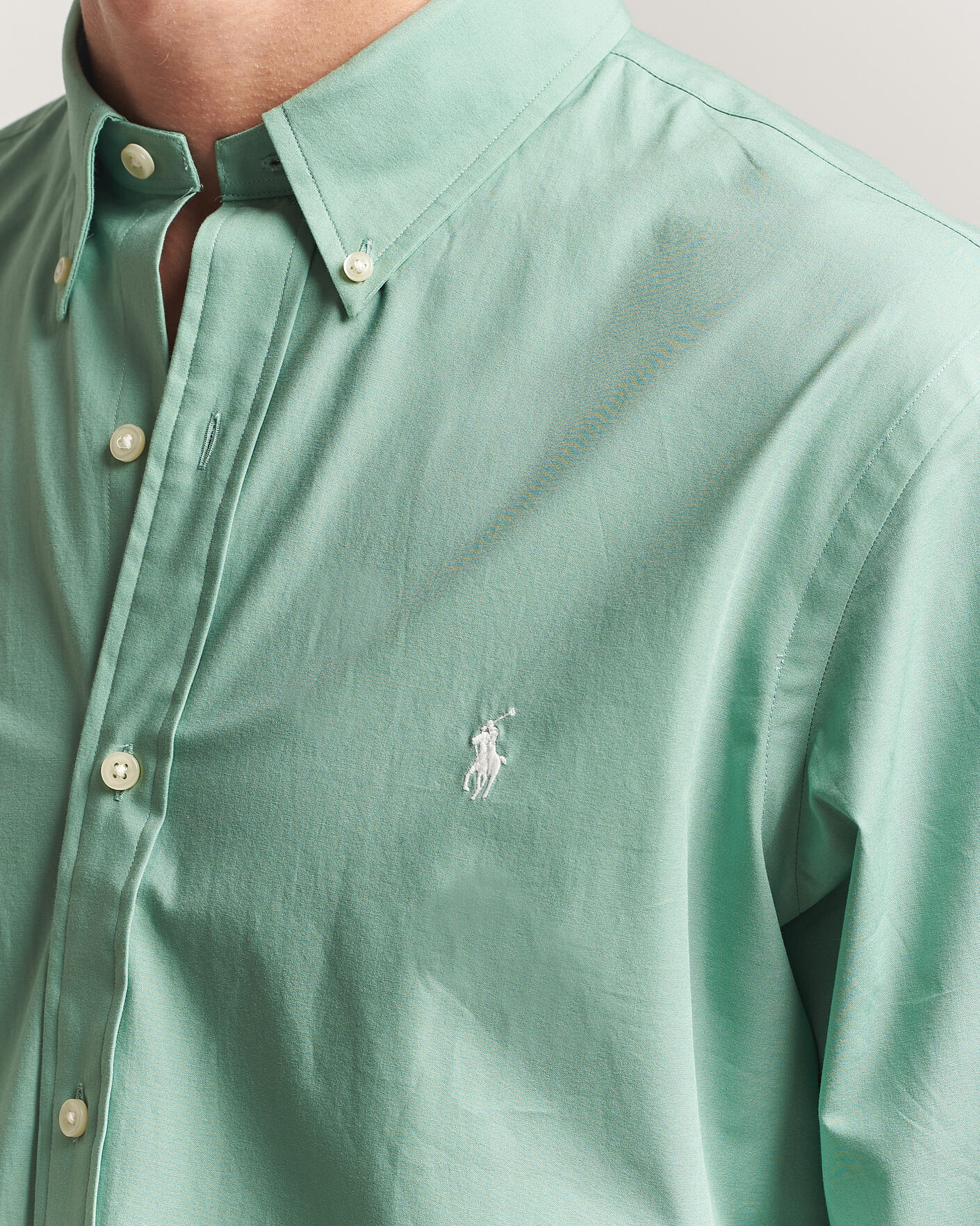 Herre | Skjorter | Polo Ralph Lauren | Custom Fit Poplin Shirt Faded Mint