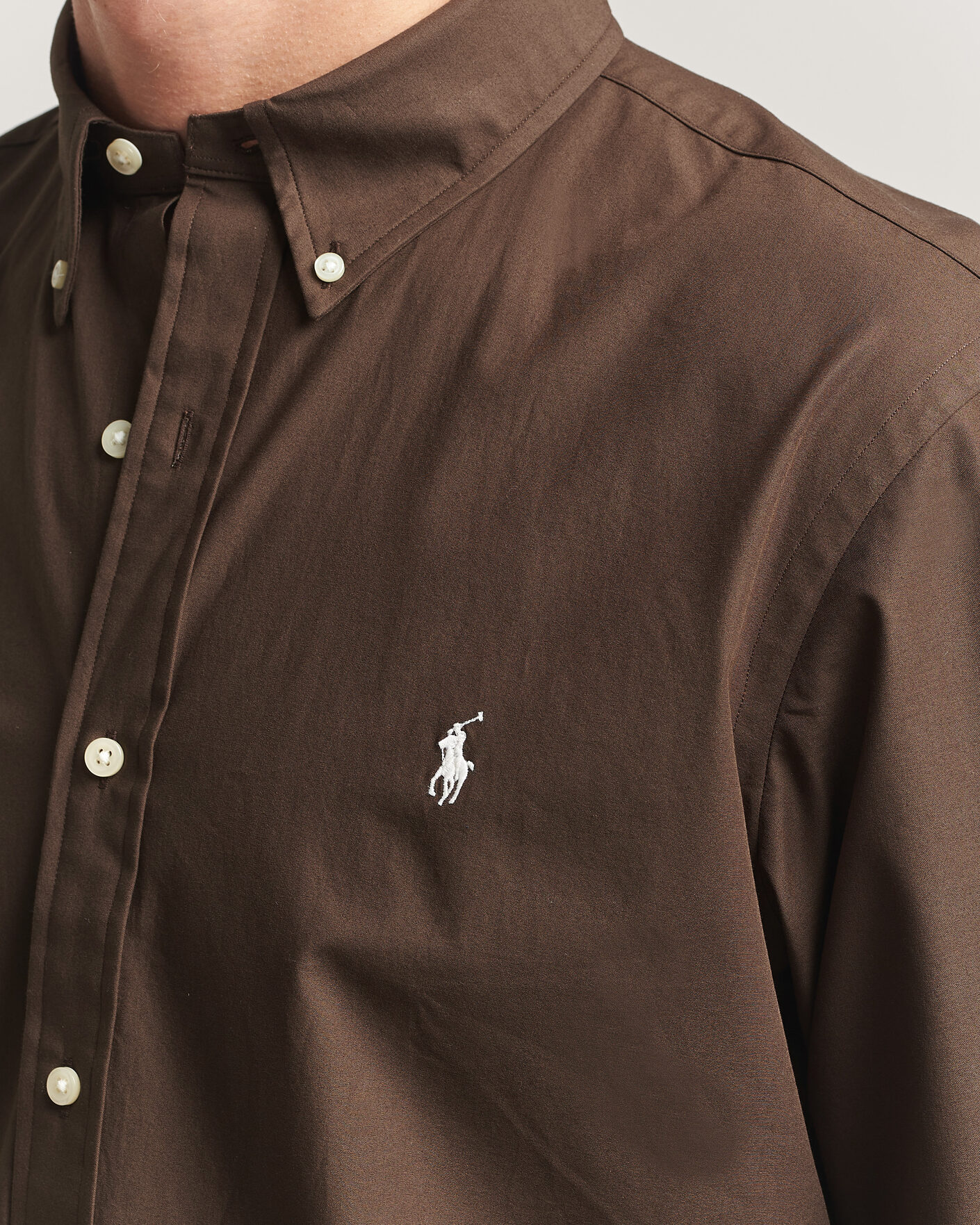 Herre | Skjorter | Polo Ralph Lauren | Custom Fit Poplin Shirt Nutmeg Brown