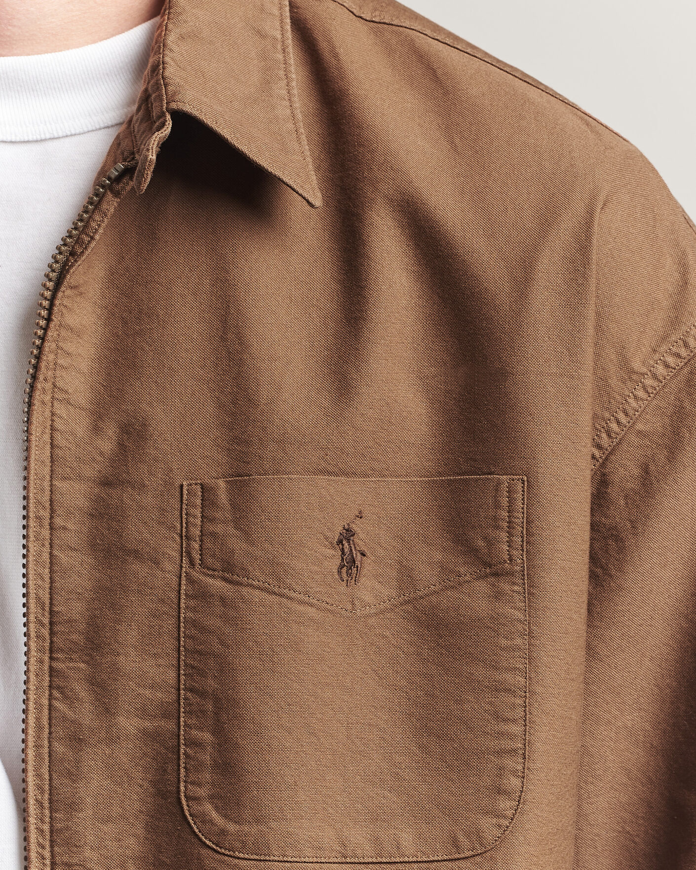 Herre | Skjorter | Polo Ralph Lauren | Osaca Oxford Zip Overshirt Chestnut