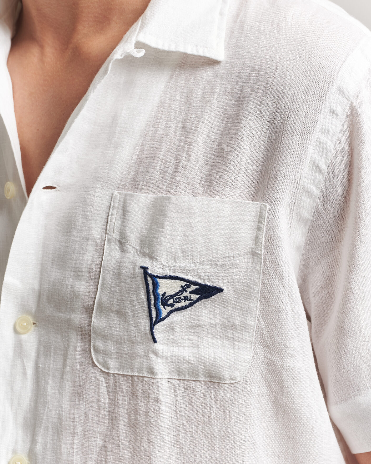 Herre | Skjorter | Polo Ralph Lauren | Linen Camp Shirt Vintage Nautical Sail