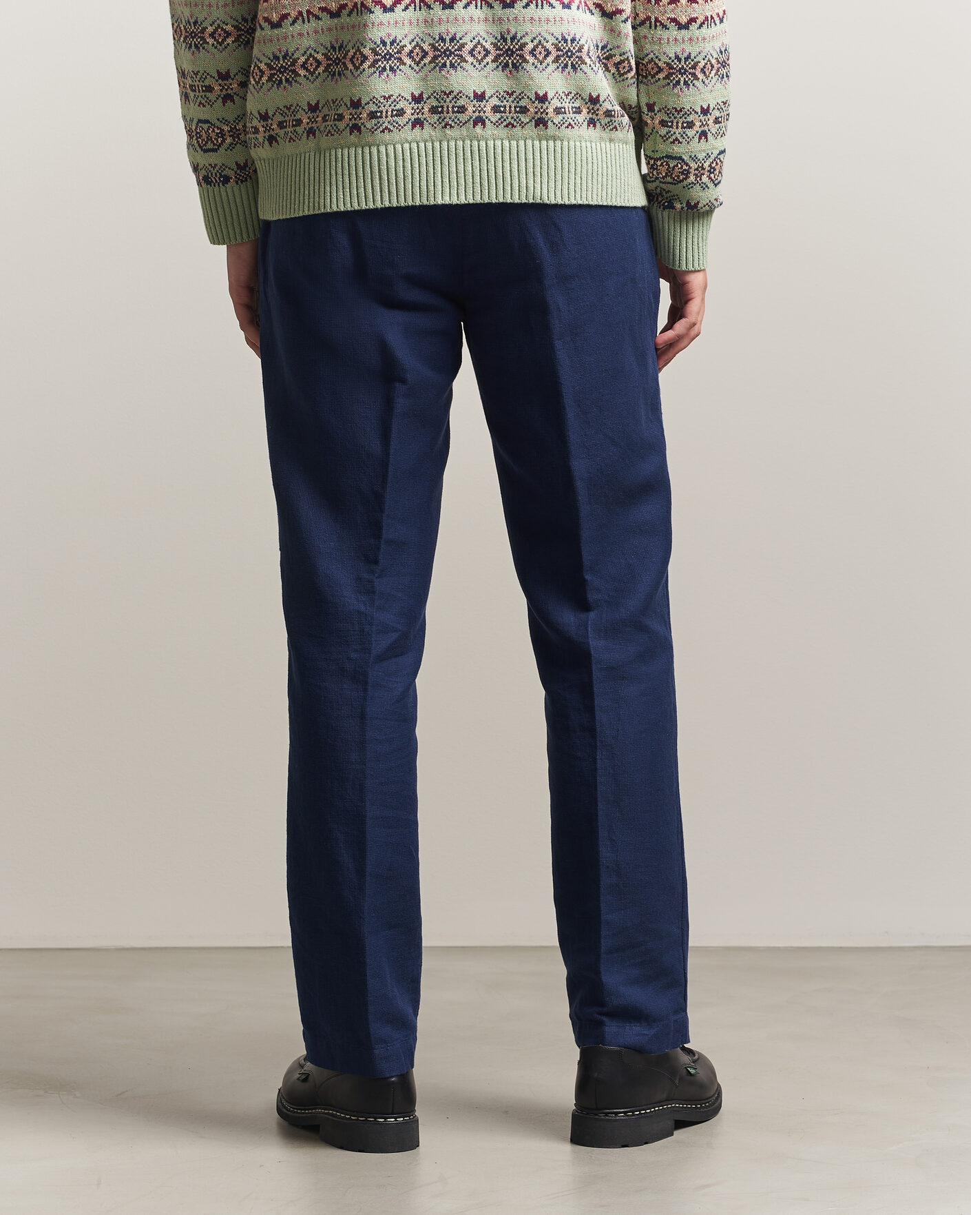 Herre | Bukser | Polo Ralph Lauren | Cotton/Linen Houndstooth Pants Newport Navy