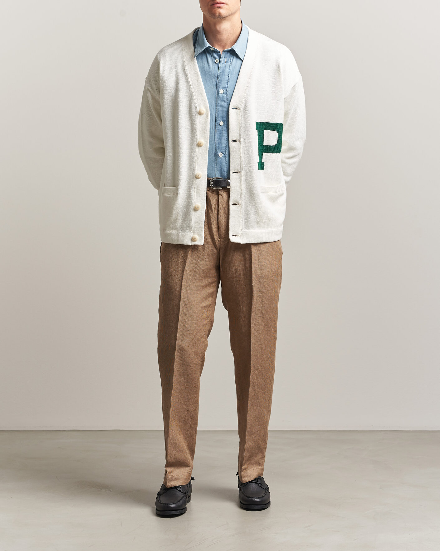 Herre | Bukser | Polo Ralph Lauren | Cotton/Linen Houndstooth Pants Vintage Khaki