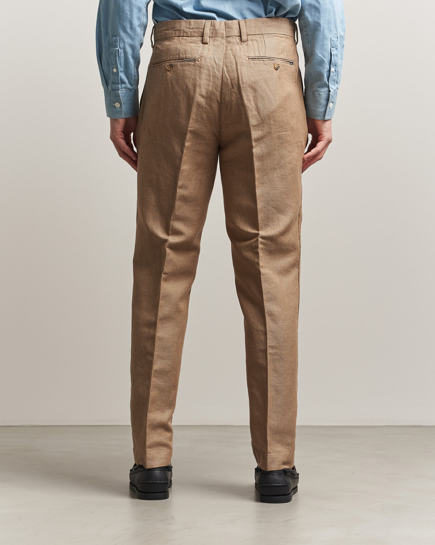 Herre | Bukser | Polo Ralph Lauren | Cotton/Linen Houndstooth Pants Vintage Khaki
