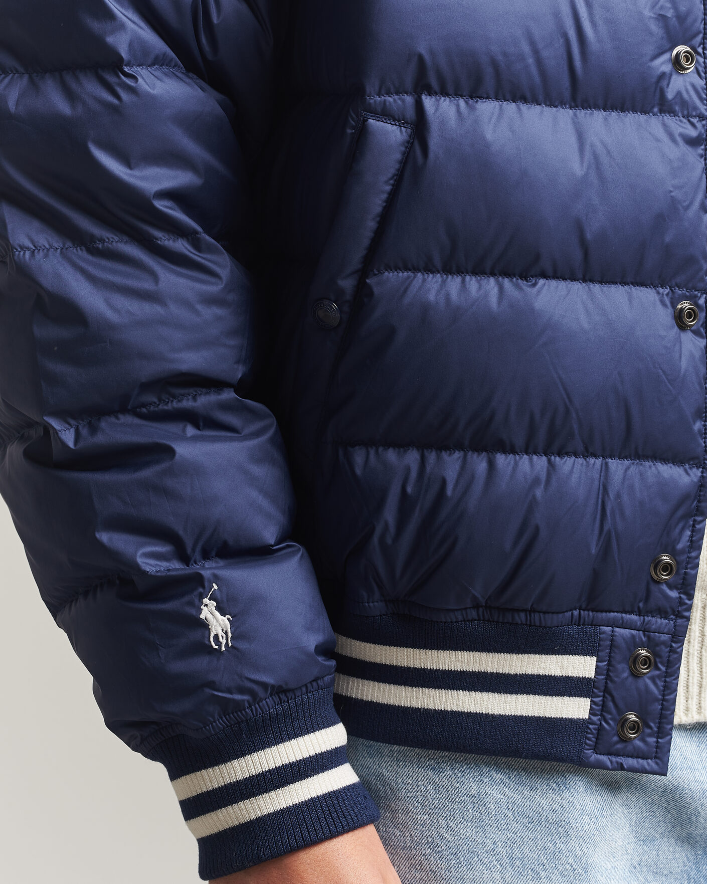 Herre | Jakker | Polo Ralph Lauren | Quilted Letterman Jacket Newport Navy