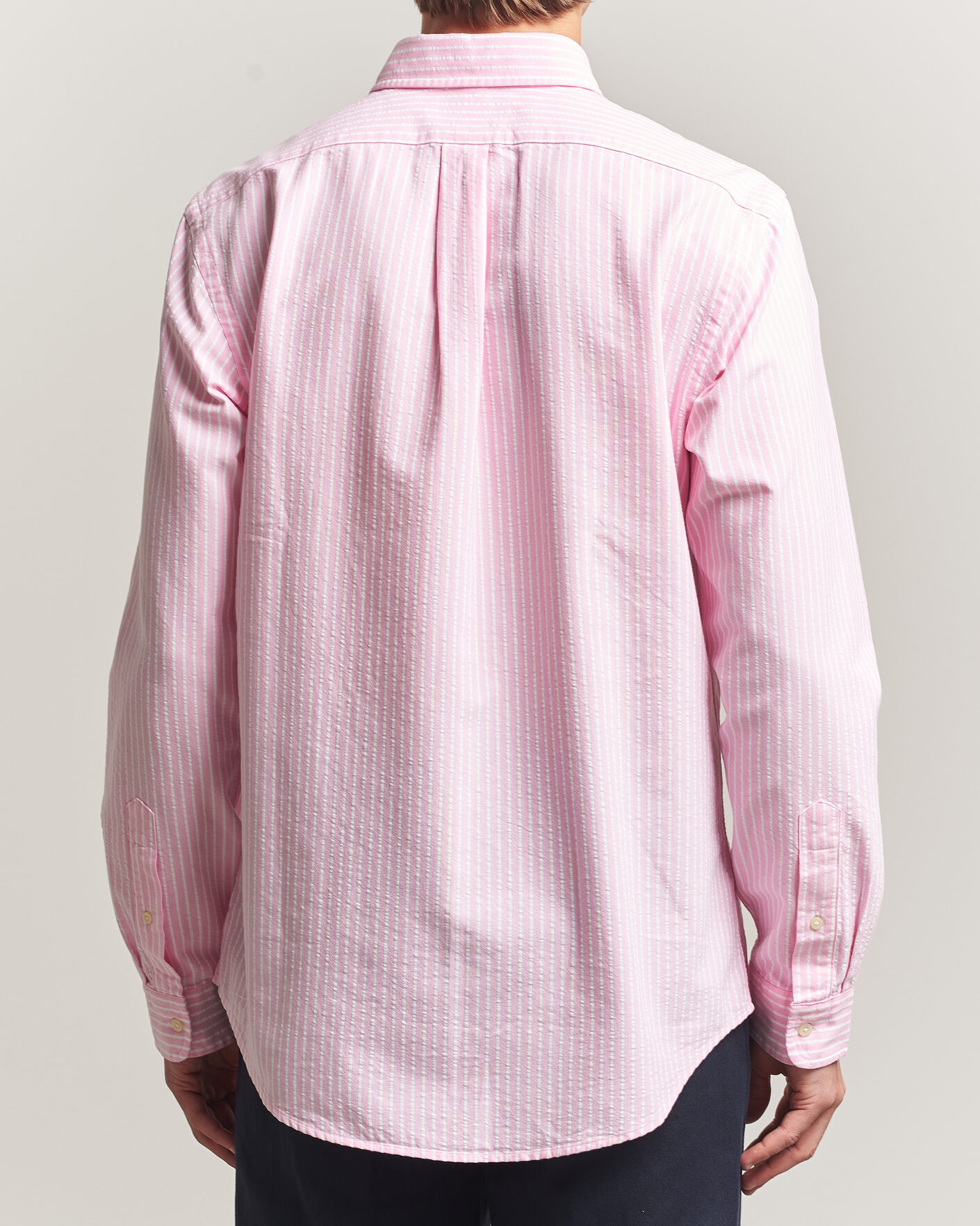 Herre | Skjorter | Polo Ralph Lauren | Custom Fit Seersucker/Oxford Stripe Shirt New Rose