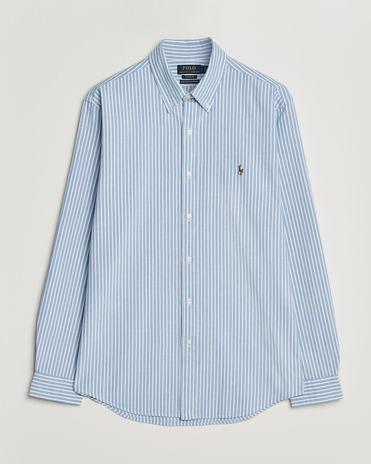 Herre | Skjorter | Polo Ralph Lauren | Custom Fit Seersucker/Oxford Stripe Shirt Blue