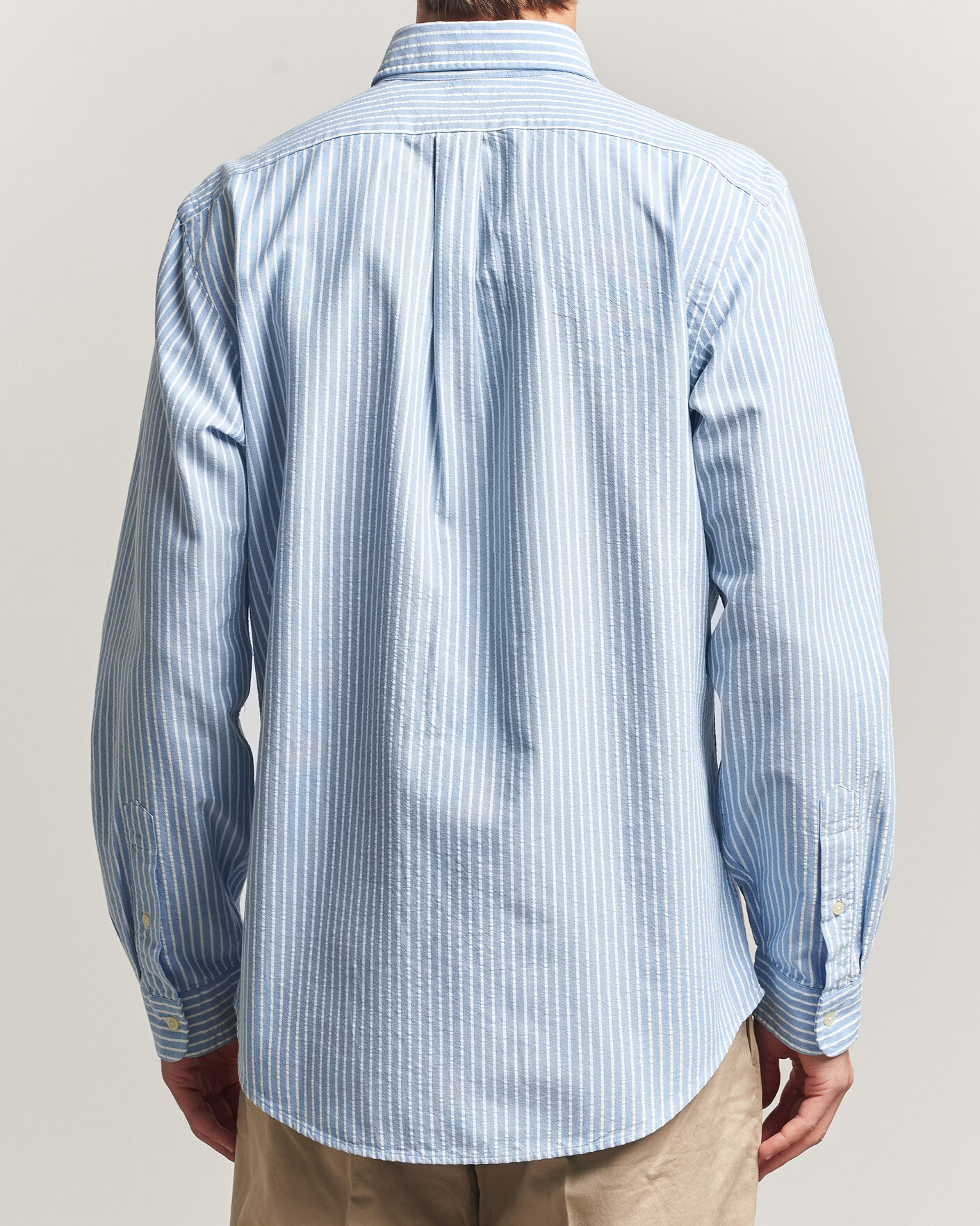 Herre | Skjorter | Polo Ralph Lauren | Custom Fit Seersucker/Oxford Stripe Shirt Blue