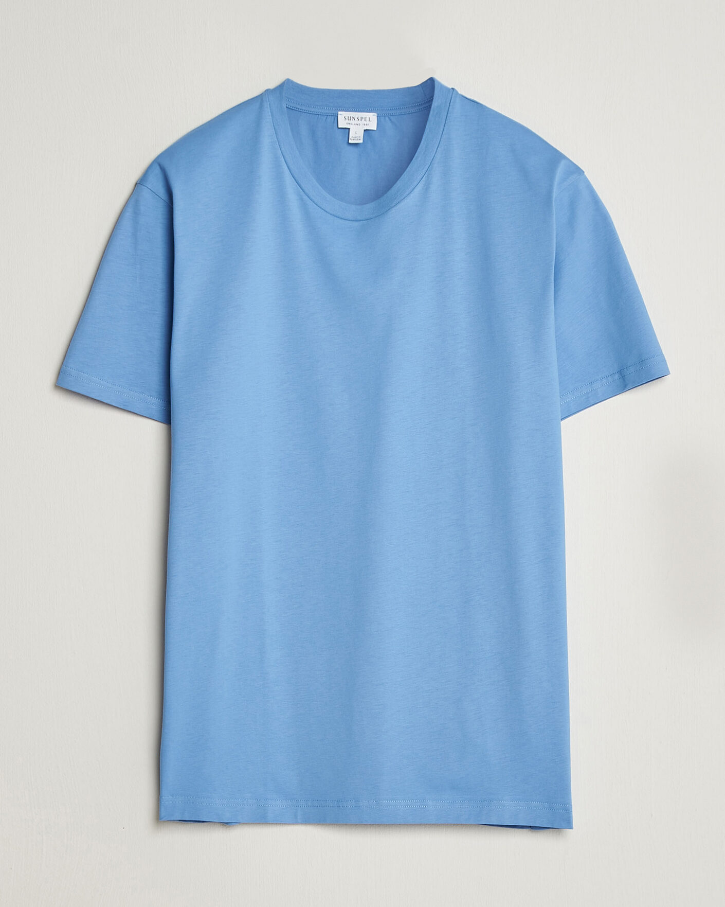 Herre | T-Shirts | Sunspel | Riviera Midweight T-Shirt Azure Blue