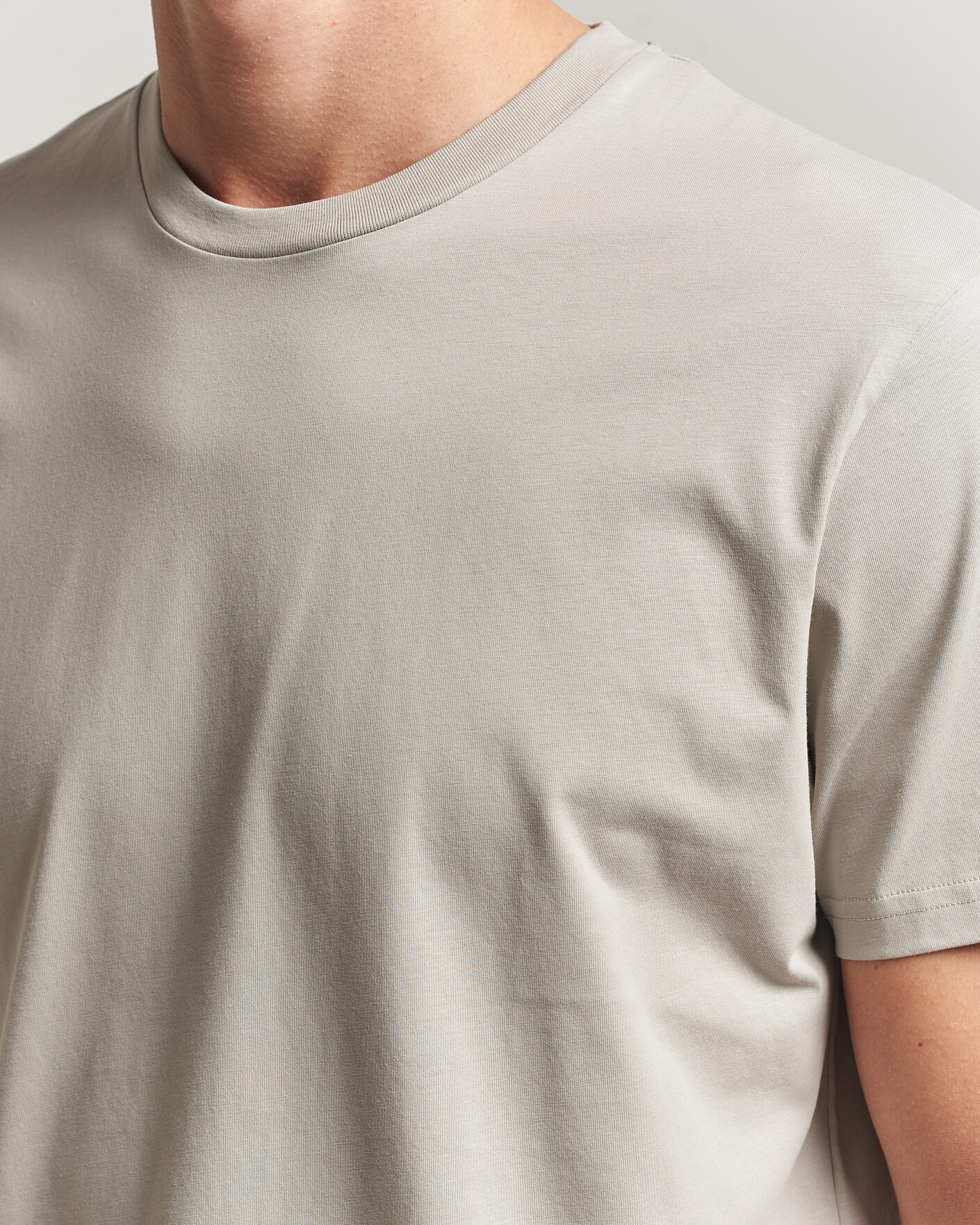 Herre | T-Shirts | Sunspel | Riviera Midweight T-Shirt Ash