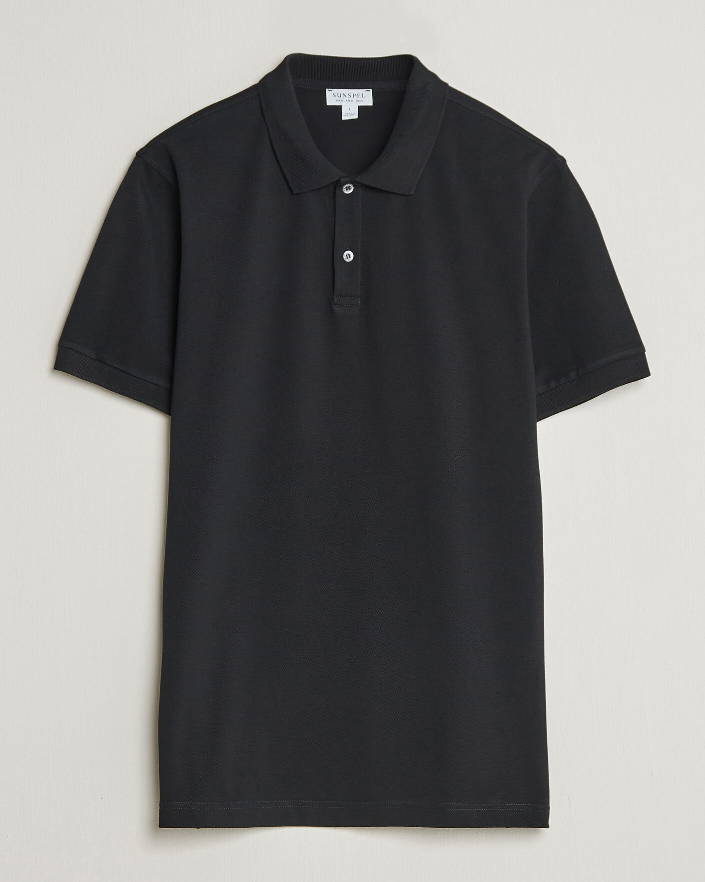 Herre | Pikéer | Sunspel | Short Sleeve Pique Polo Black