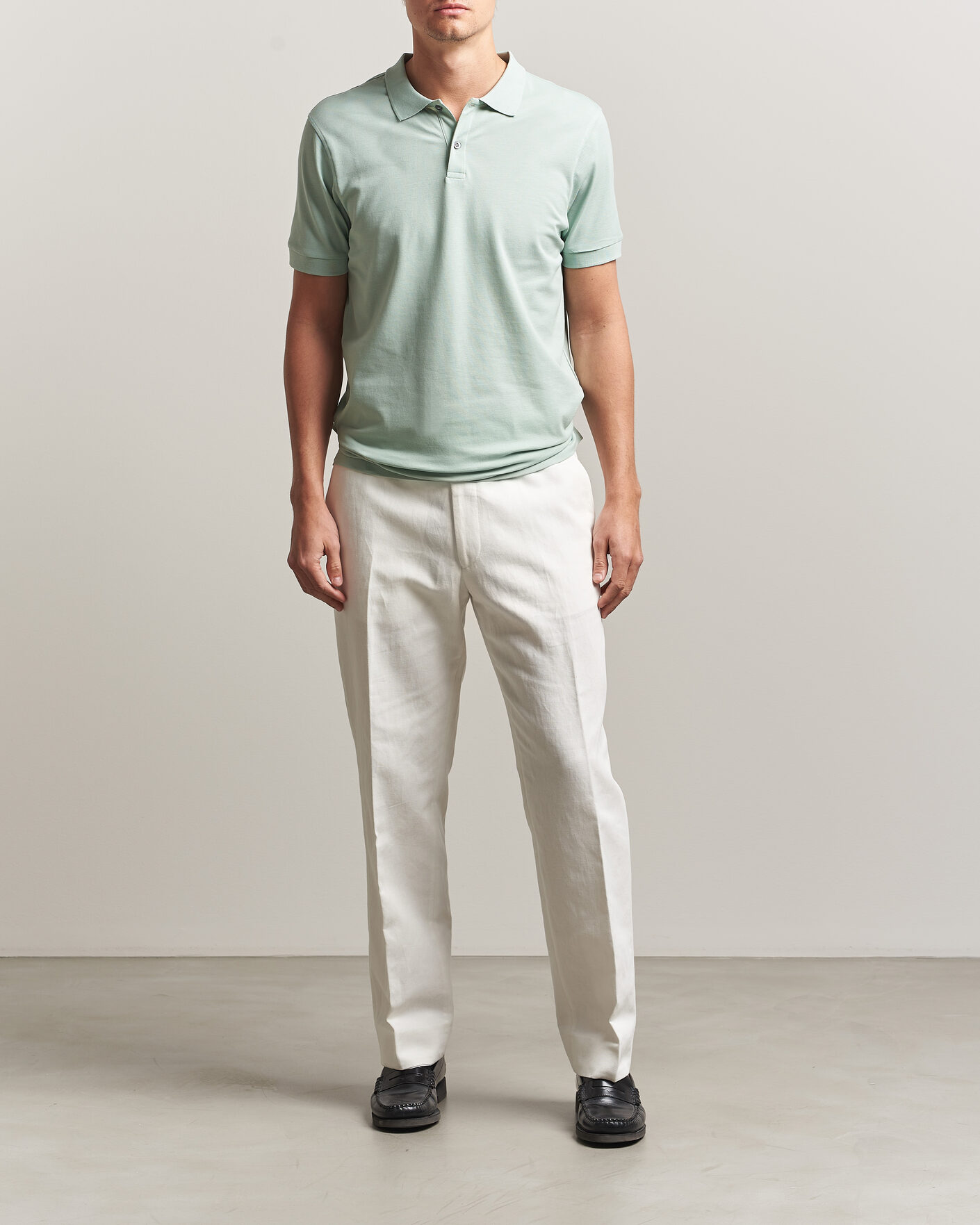 Herre | Pikéer | Sunspel | Short Sleeve Pique Polo Laurel Green