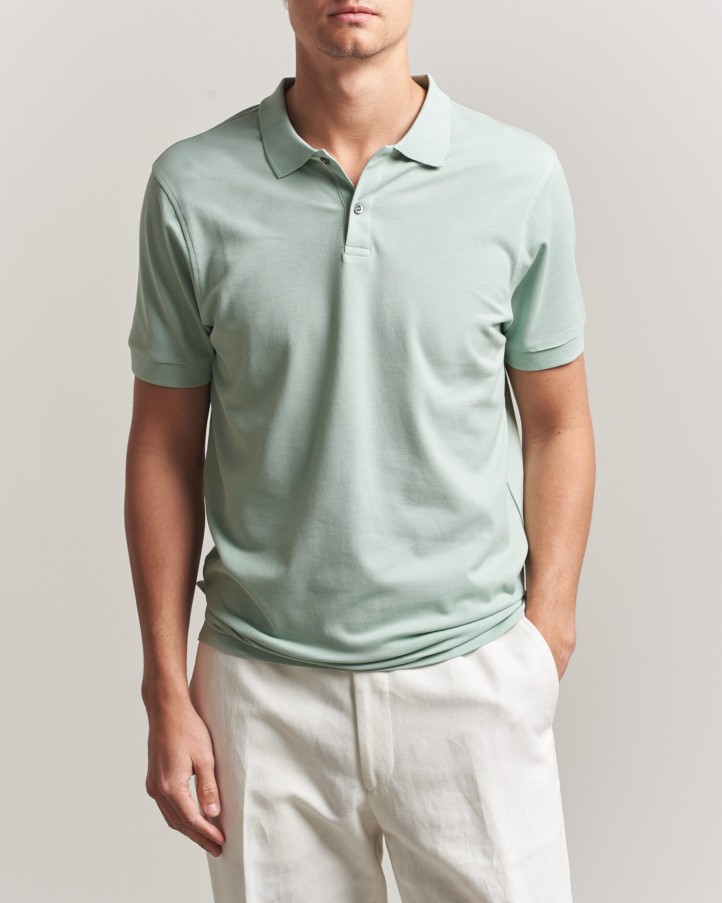 Herre | Pikéer | Sunspel | Short Sleeve Pique Polo Laurel Green