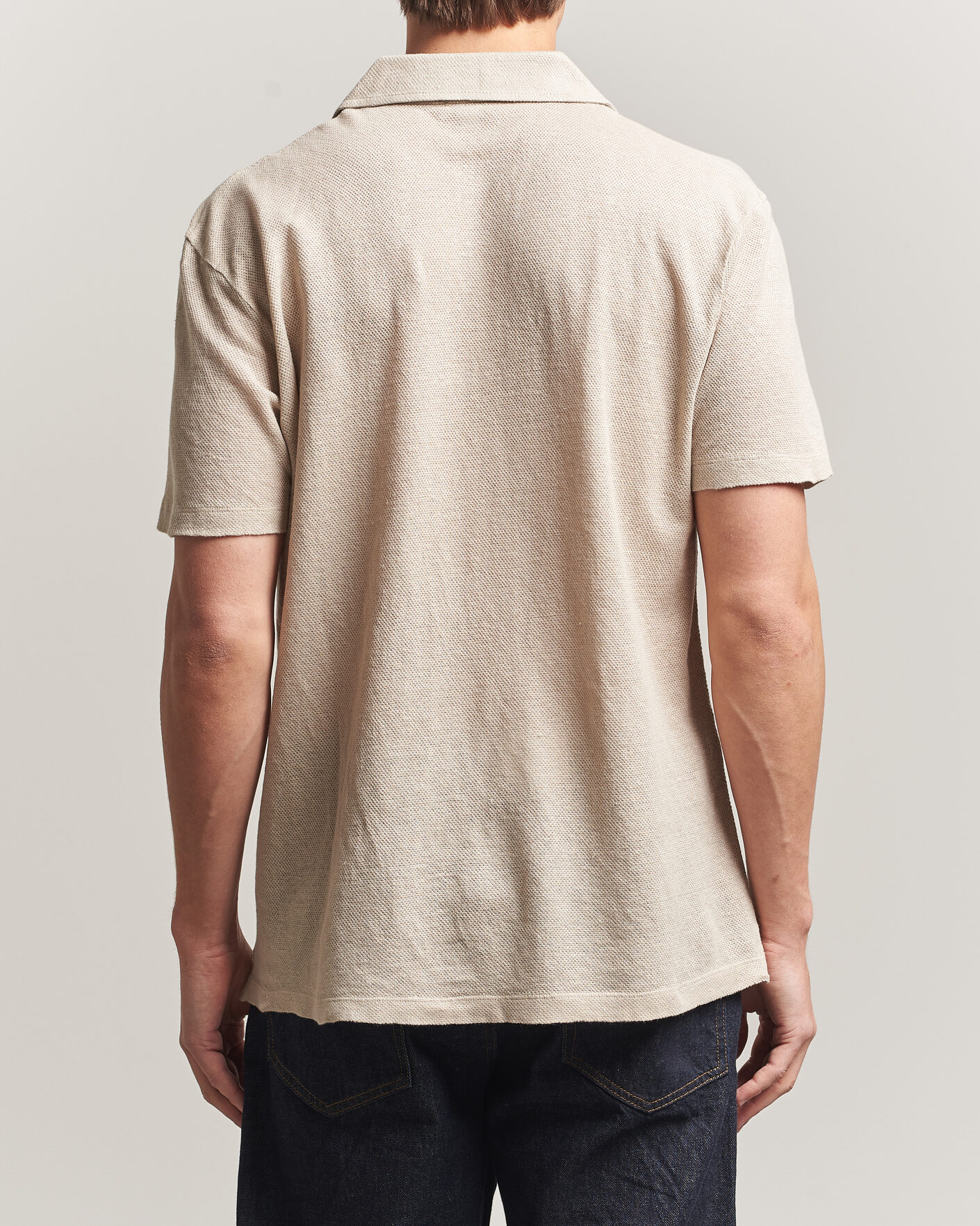 Herre | Pikéer | Sunspel | Linen Pique Polo Hazelwood