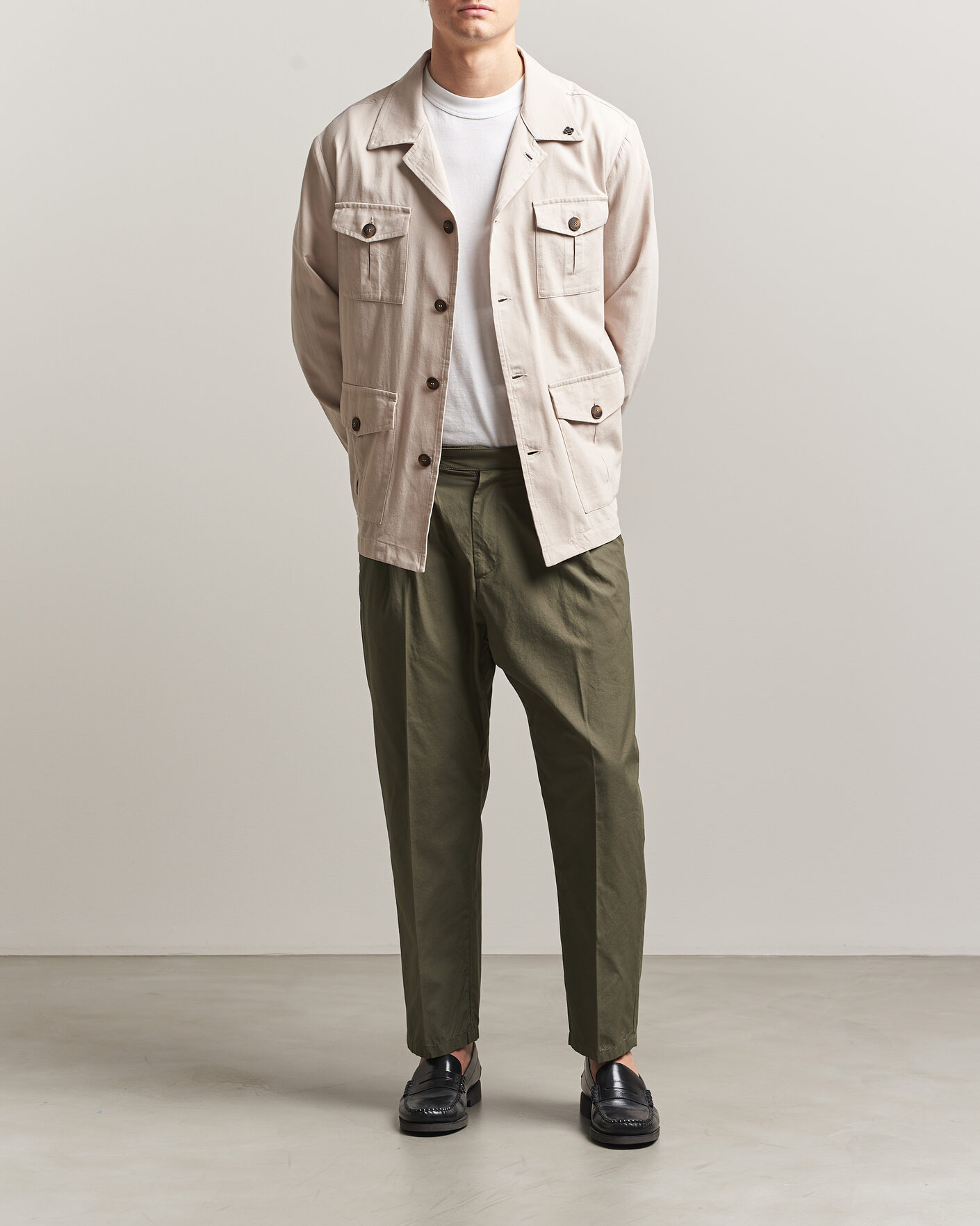Herre | Bukser | Massimo Alba | Stan Pleated Chinos Military