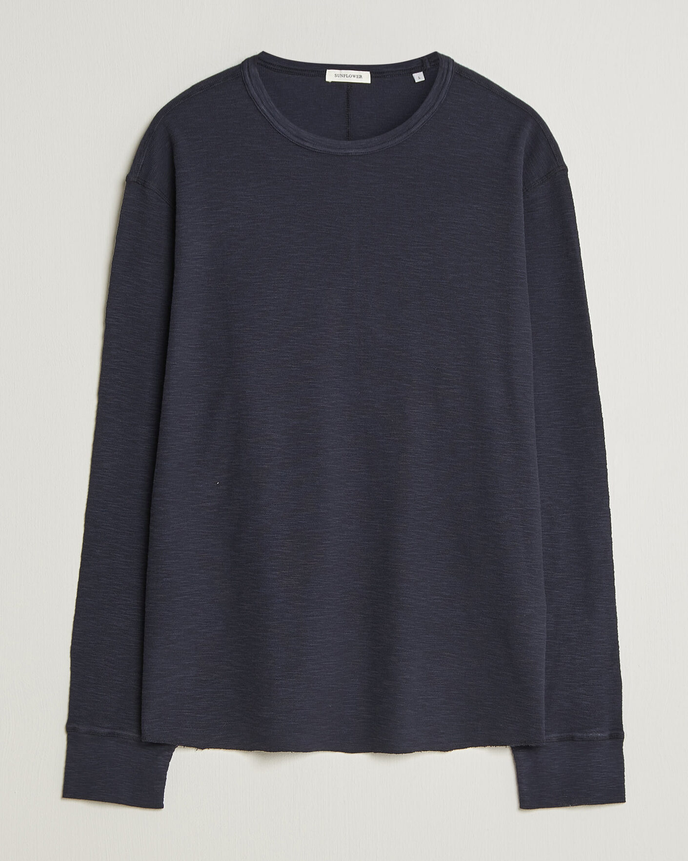 Herre | T-Shirts | Sunflower | Long Sleeve Waffle Tee Navy