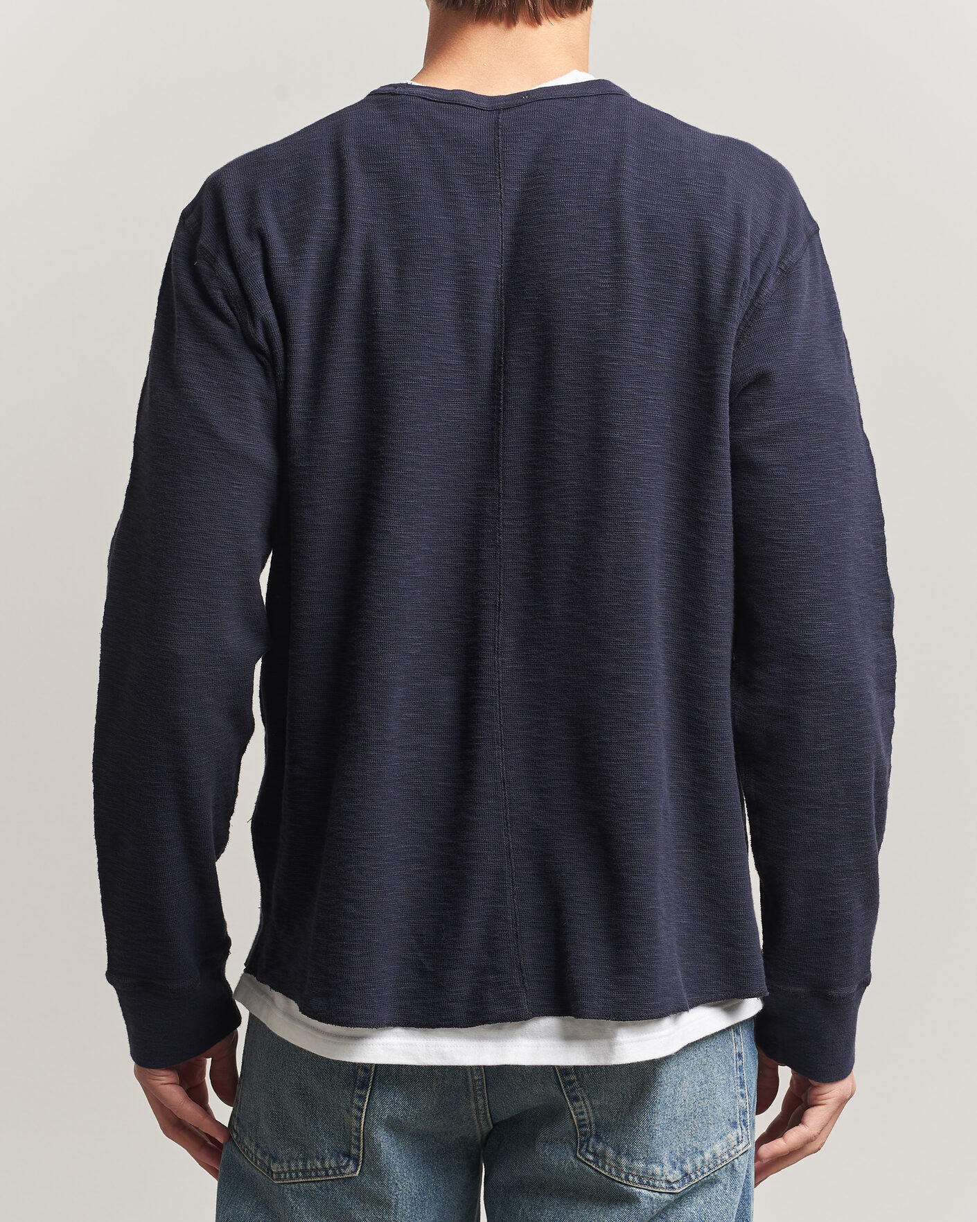 Herre | T-Shirts | Sunflower | Long Sleeve Waffle Tee Navy
