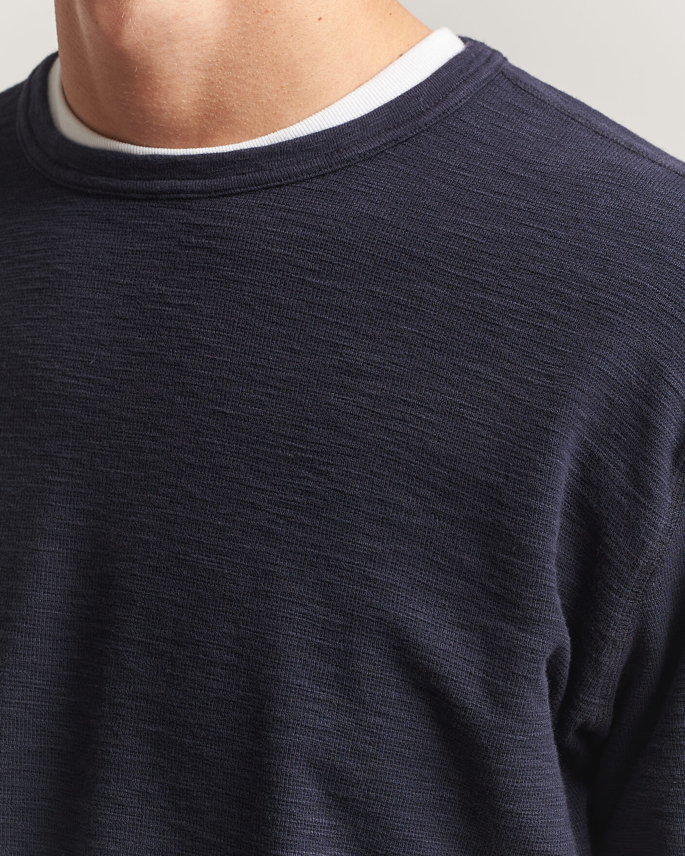 Herre | T-Shirts | Sunflower | Long Sleeve Waffle Tee Navy