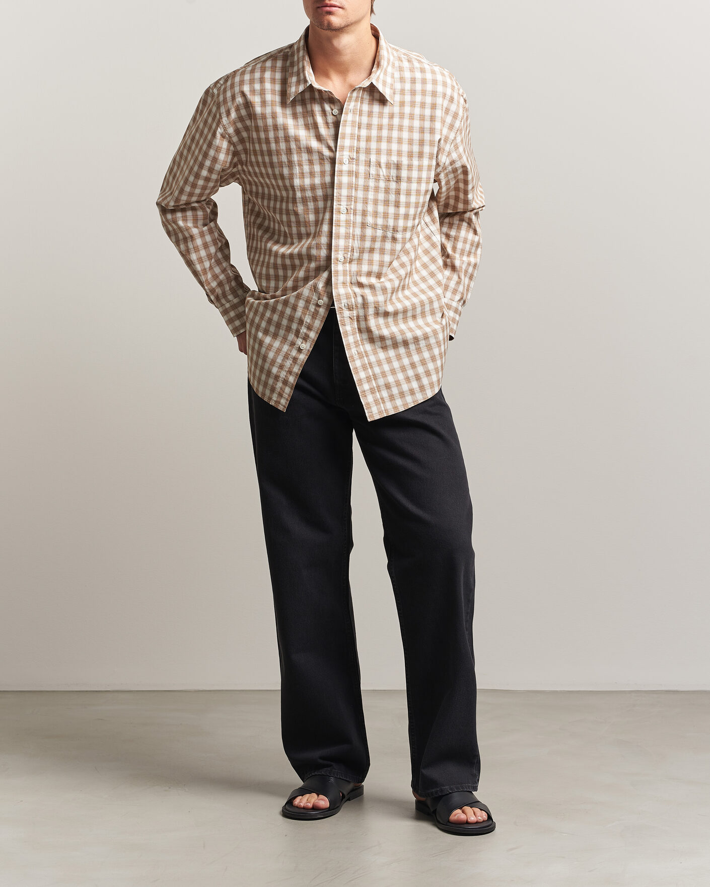 Herre | Skjorter | Sunflower | New Base Shirt Beige Check