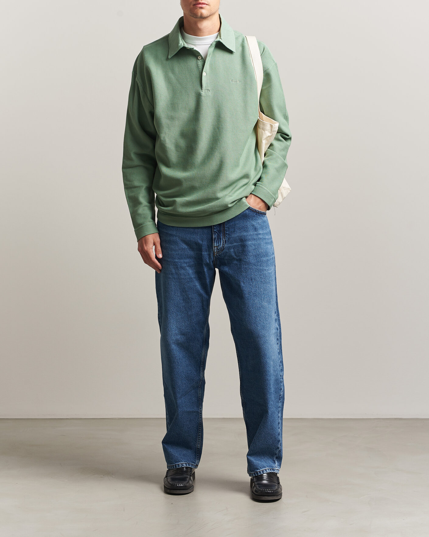 Herre | Pikéer | Forét | Herb Textured Knit Polo Green Oxide