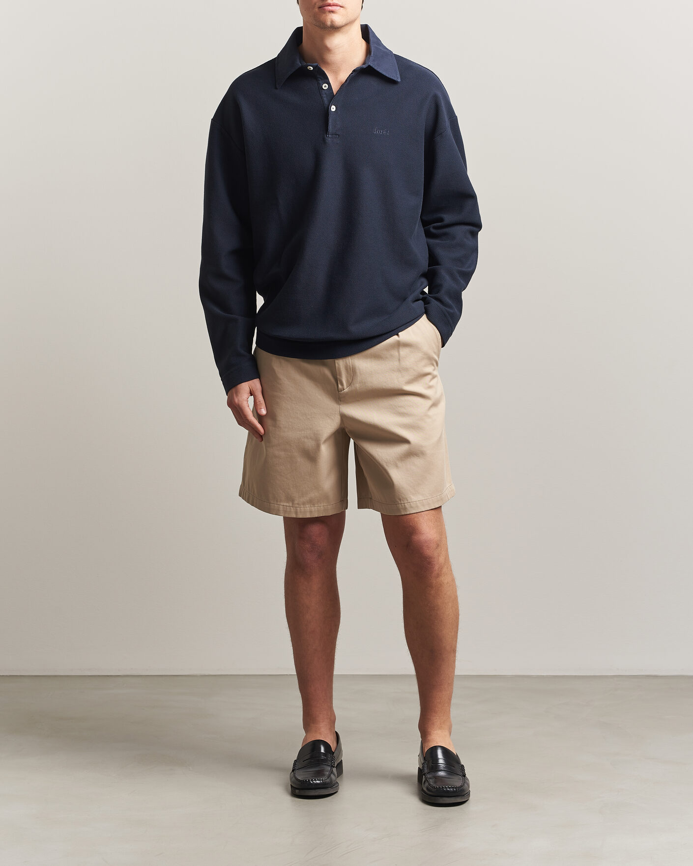 Herre | Gensere | Forét | Herb Textured Knit Polo Navy