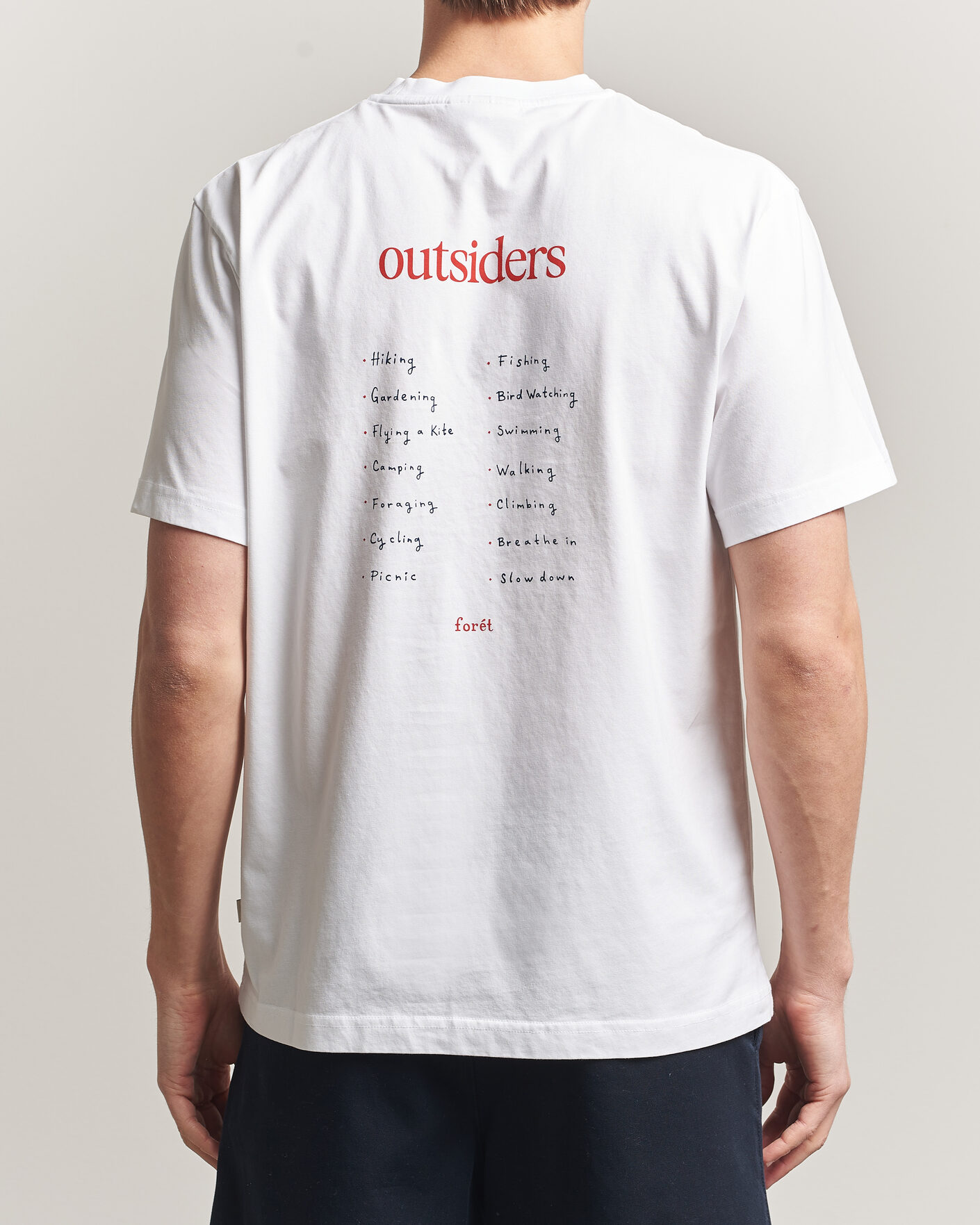 Herre | T-Shirts | Forét | To Do Back Print T-Shirt White