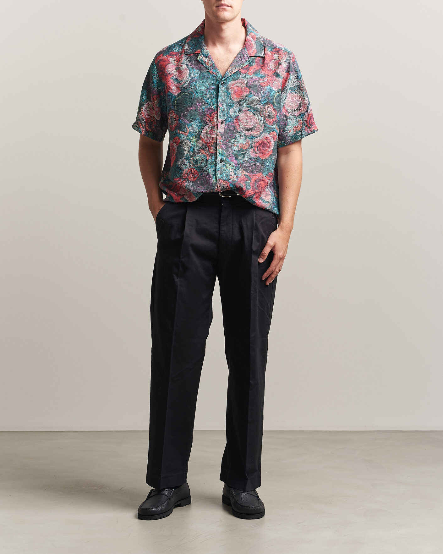 Herre | Skjorter | LES DEUX | Bouquet AOP Short Sleeve Shirt Multi