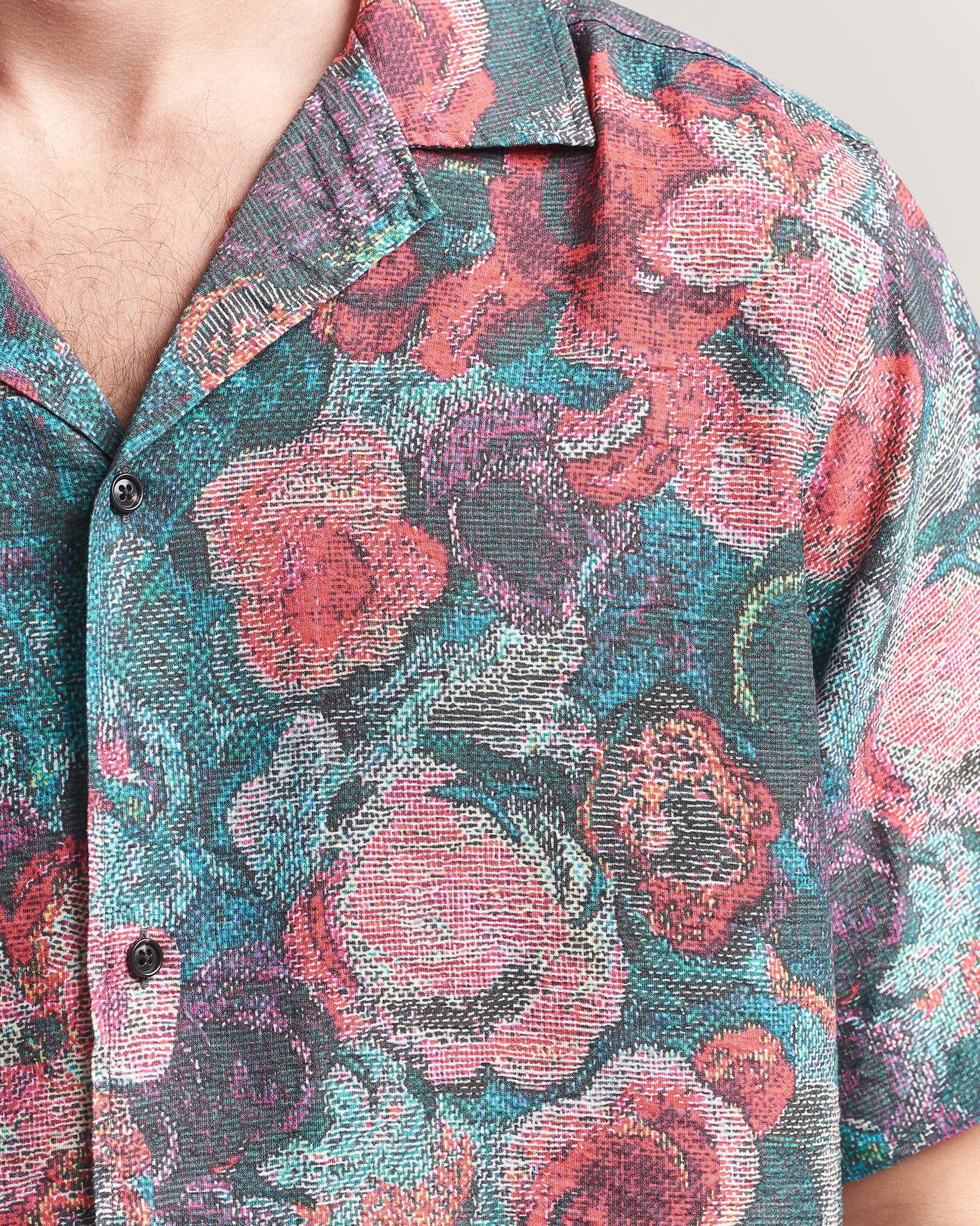 Herre | Skjorter | LES DEUX | Bouquet AOP Short Sleeve Shirt Multi