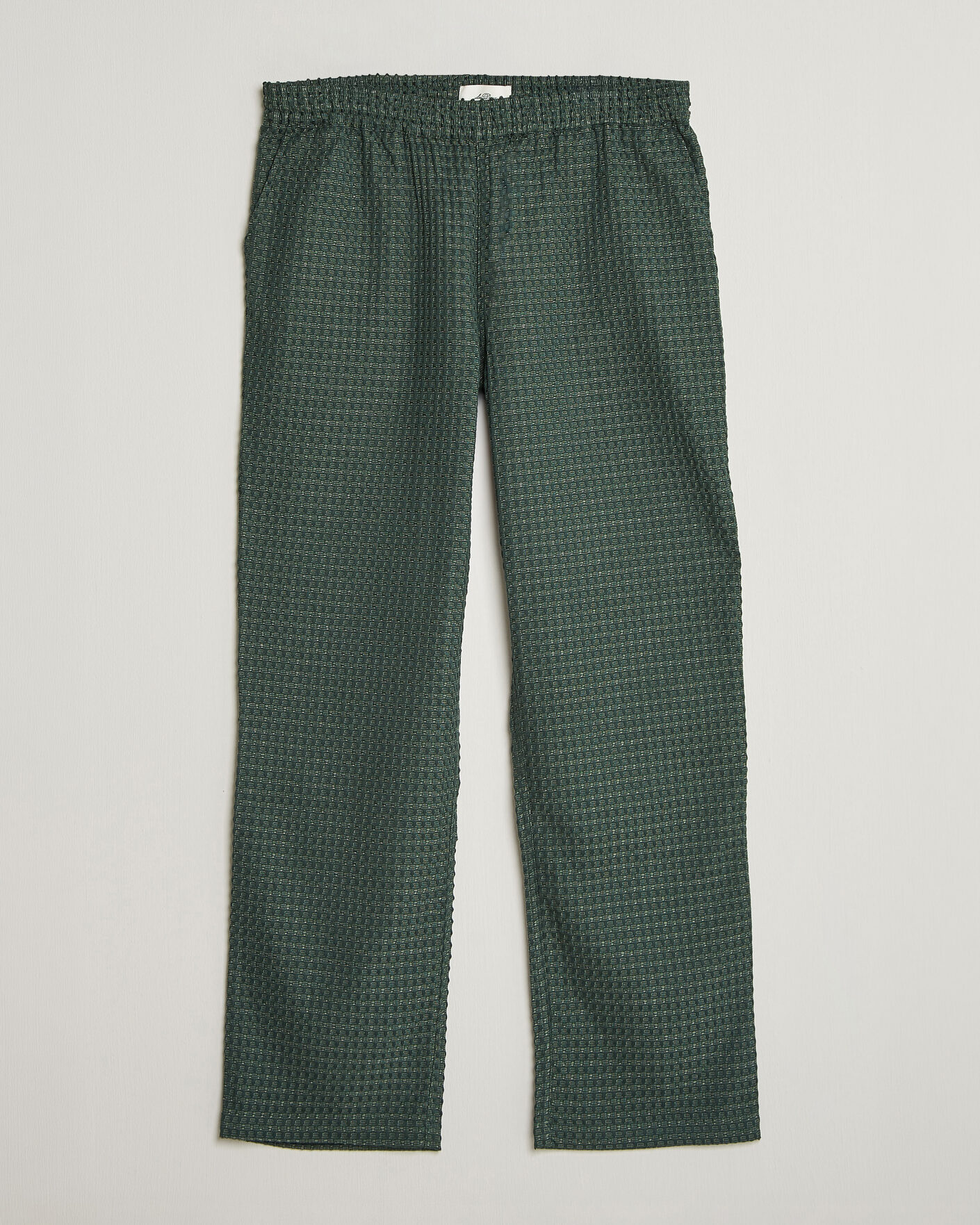Herre | Bukser | LES DEUX | Check Seersucker Casual Pants Pine Green