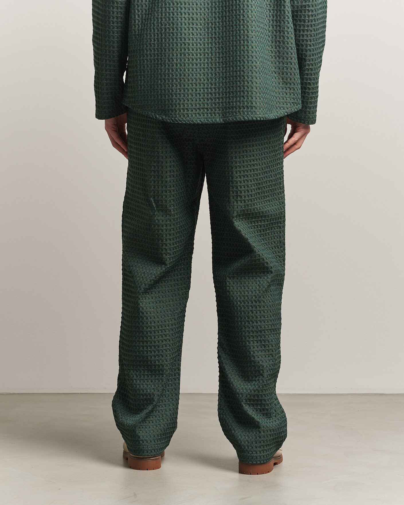 Herre | Bukser | LES DEUX | Check Seersucker Casual Pants Pine Green