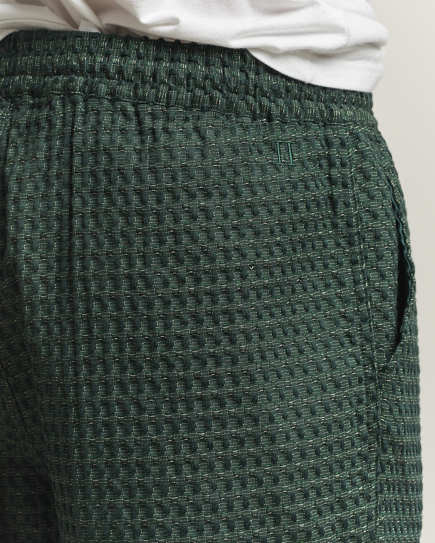 Herre | Bukser | LES DEUX | Check Seersucker Casual Pants Pine Green