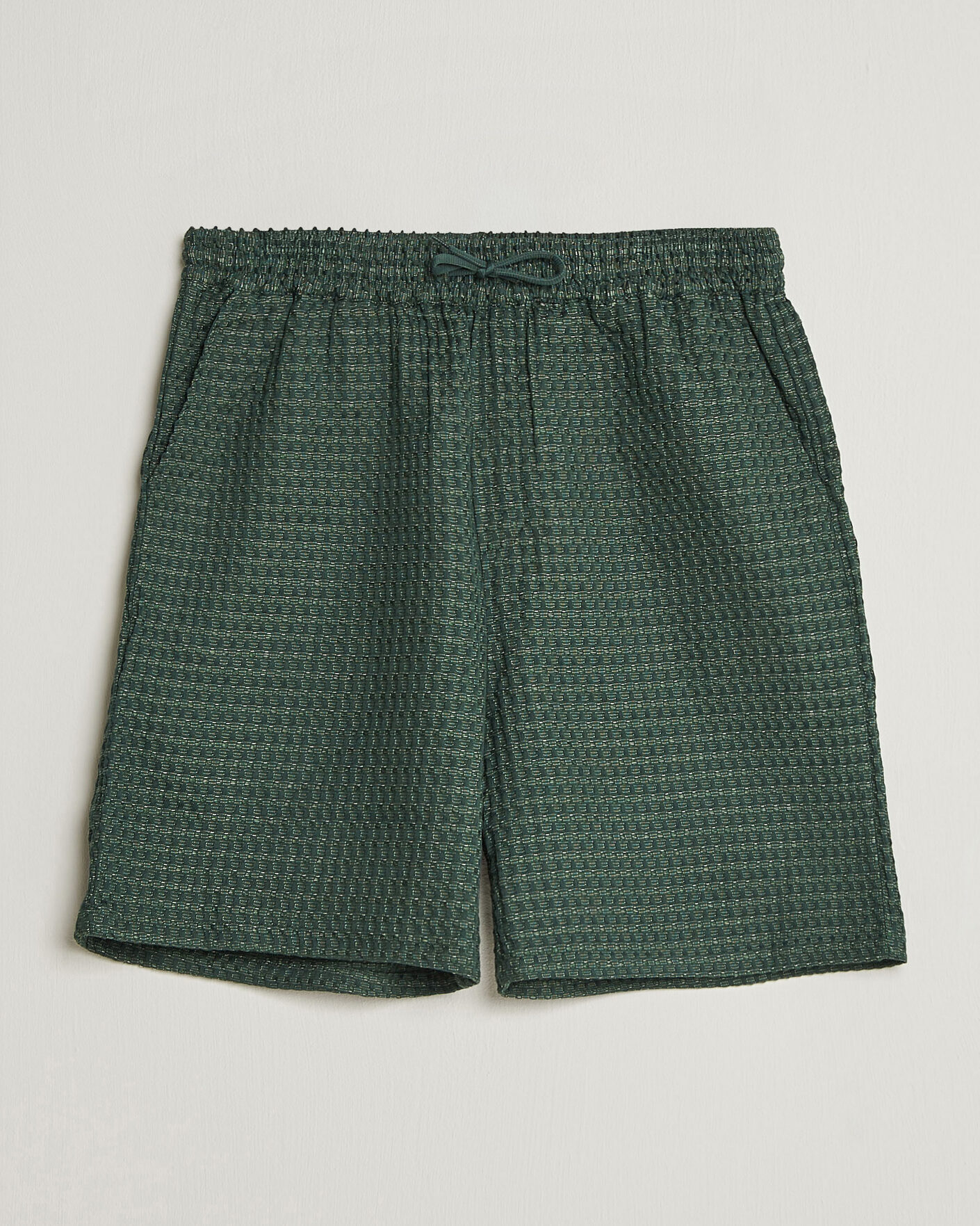 Herre | Shorts | LES DEUX | Check Seersucker Casual Shorts Pine Green