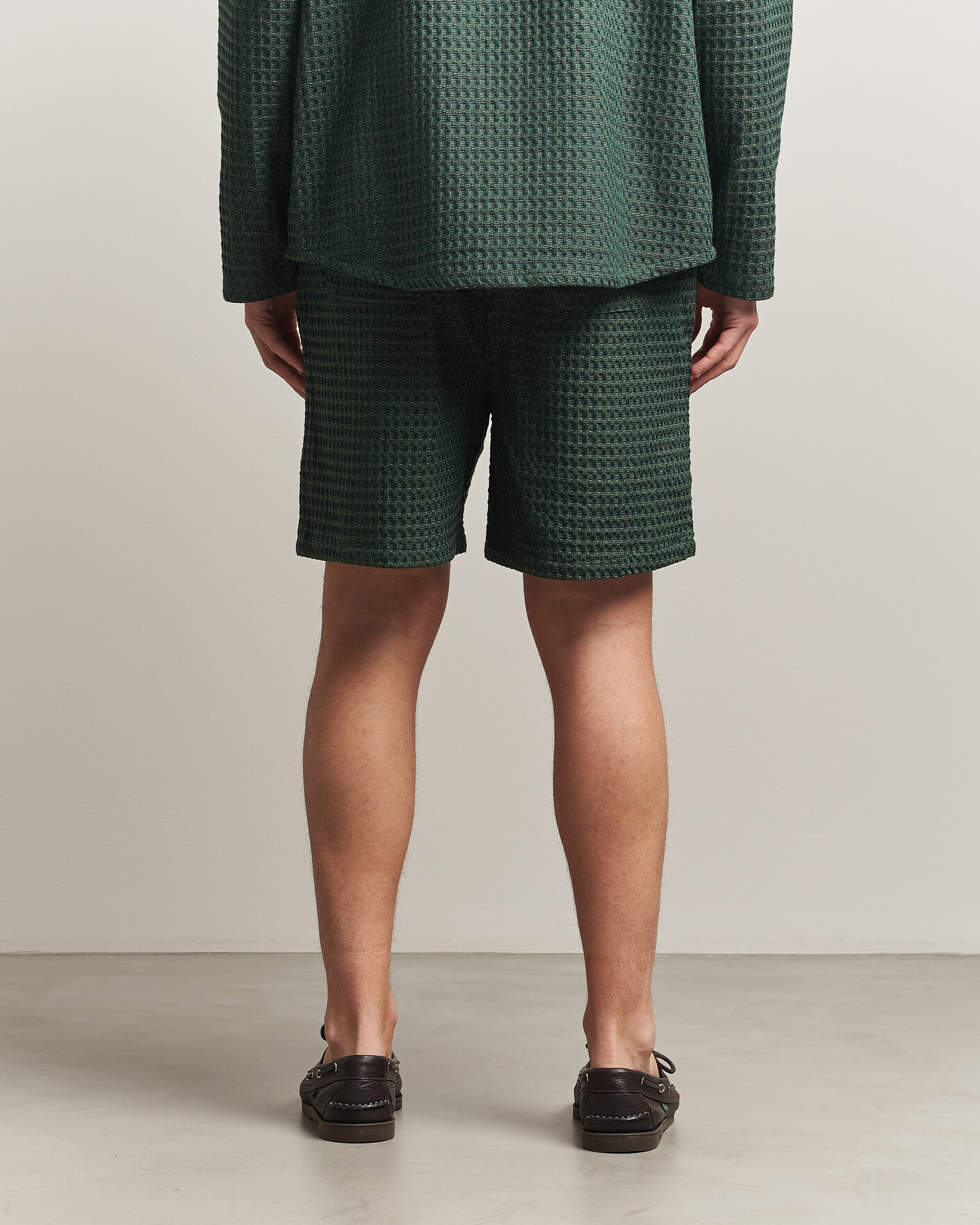 Herre | Shorts | LES DEUX | Check Seersucker Casual Shorts Pine Green