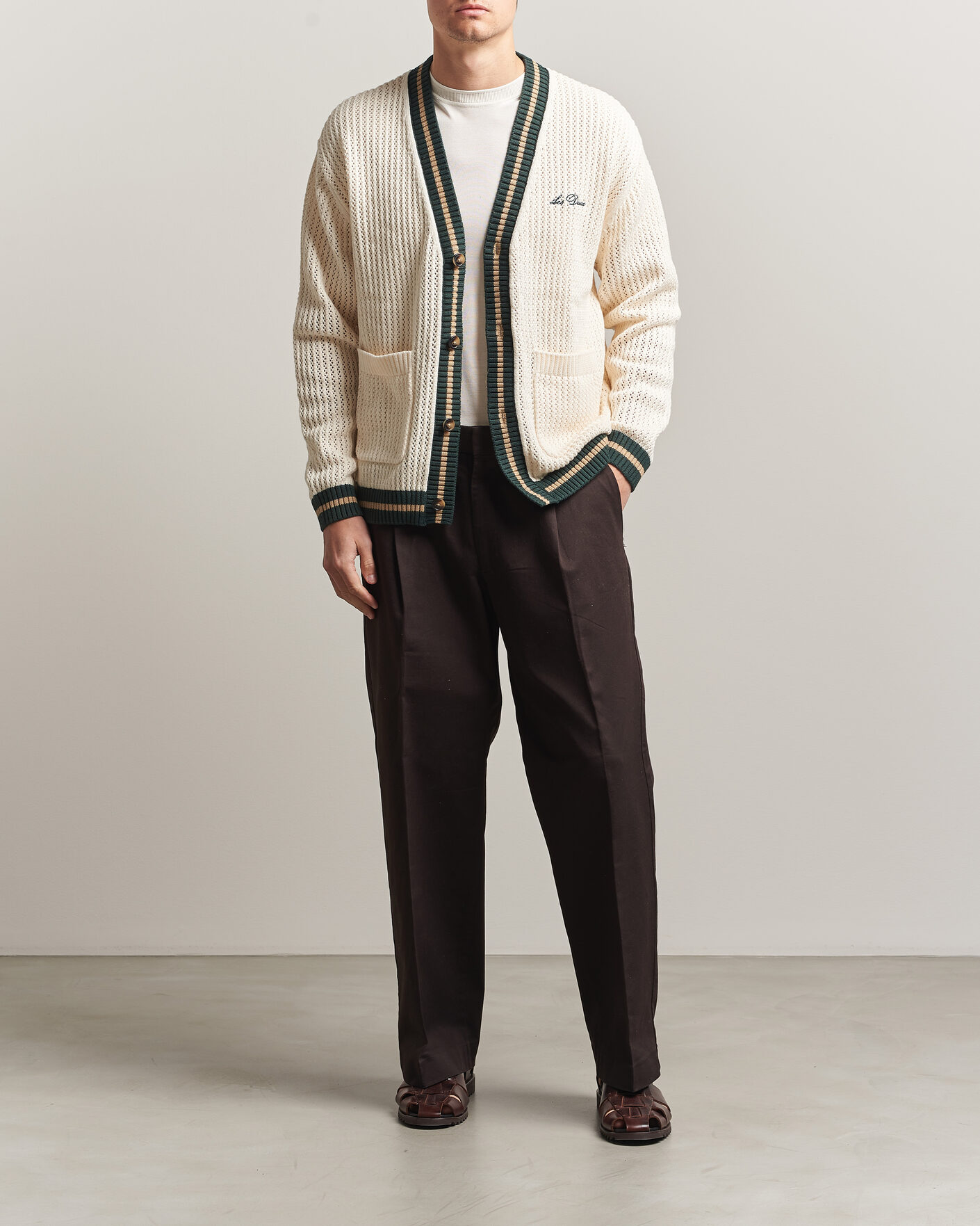Herre | Gensere | LES DEUX | Lace Knitted Cardigan Eggnog White
