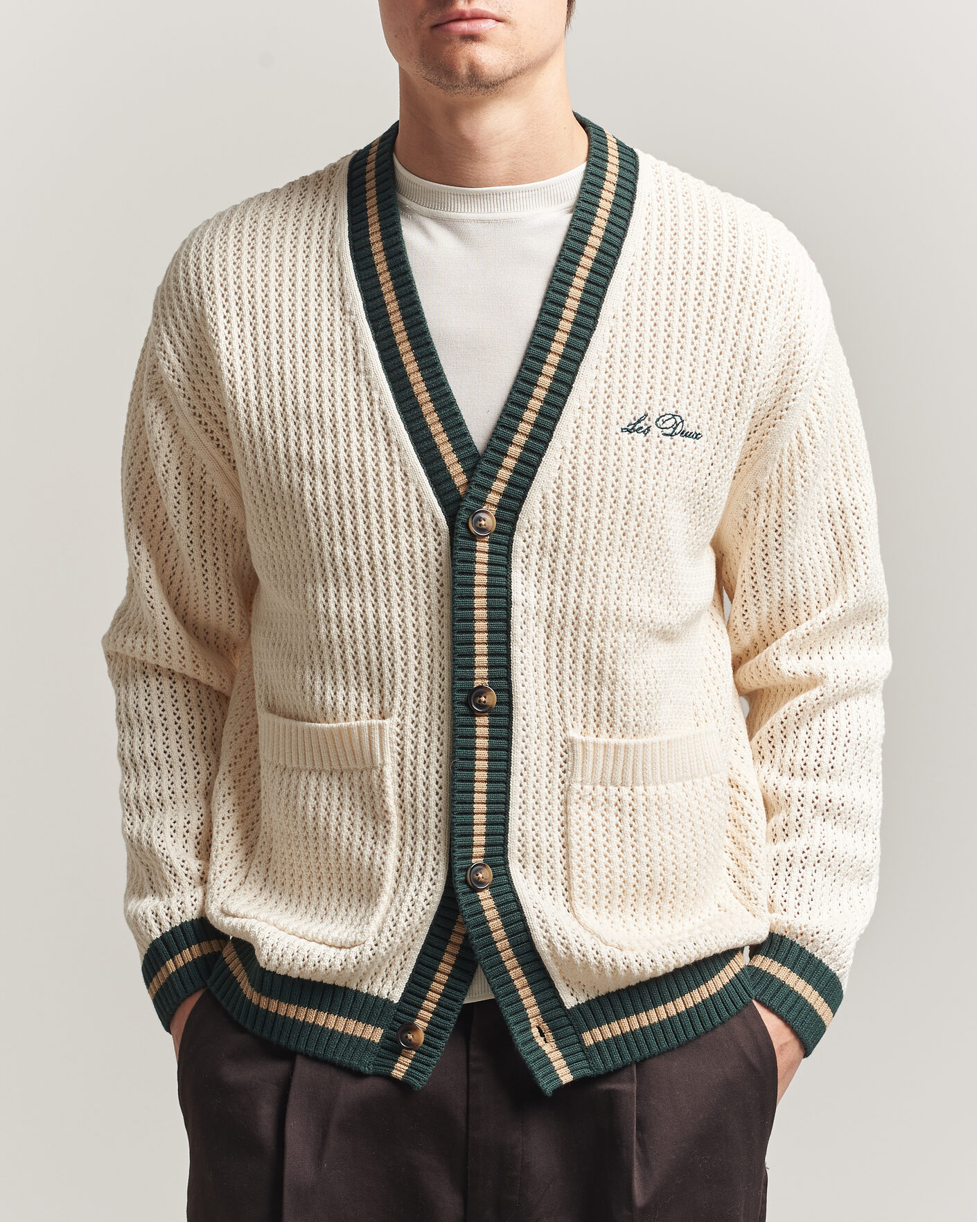 Herre | Gensere | LES DEUX | Lace Knitted Cardigan Eggnog White