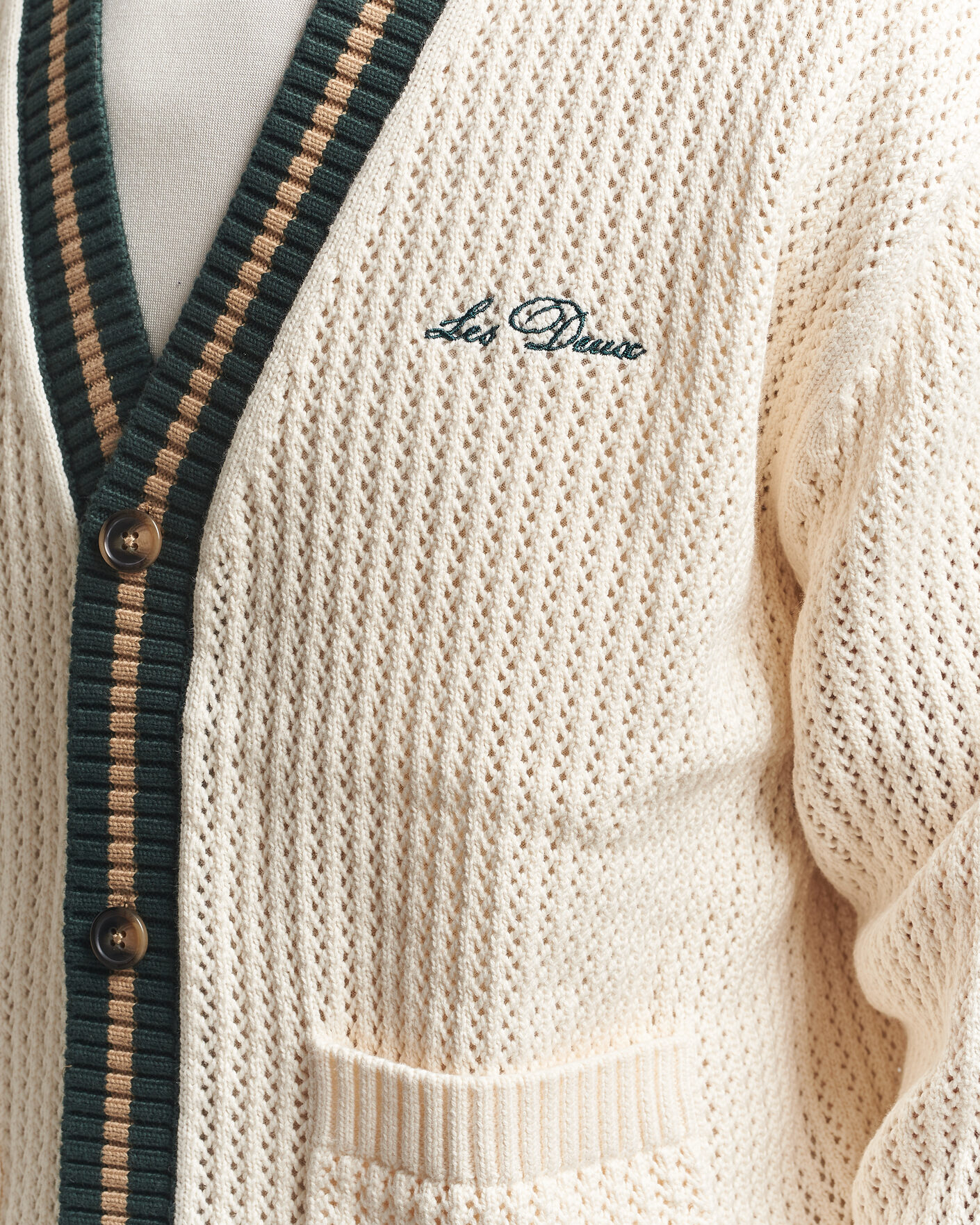 Herre | Gensere | LES DEUX | Lace Knitted Cardigan Eggnog White