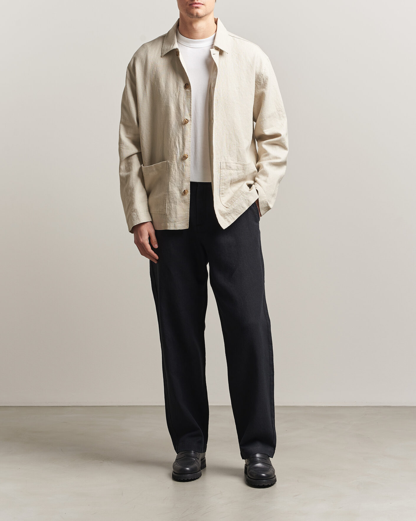 Herre | Bukser | LES DEUX | Linen Comfort Suit Pants Black