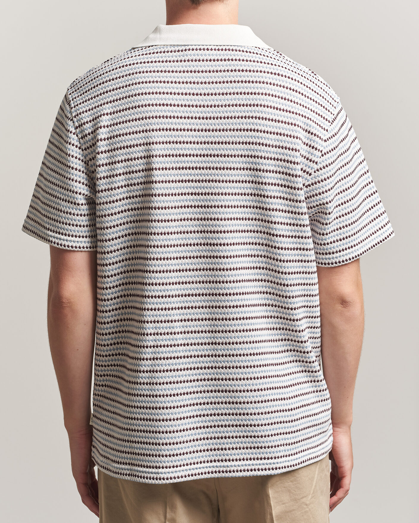 Herre | Pikéer | LES DEUX | Knitted Stripe Polo Eggnog White
