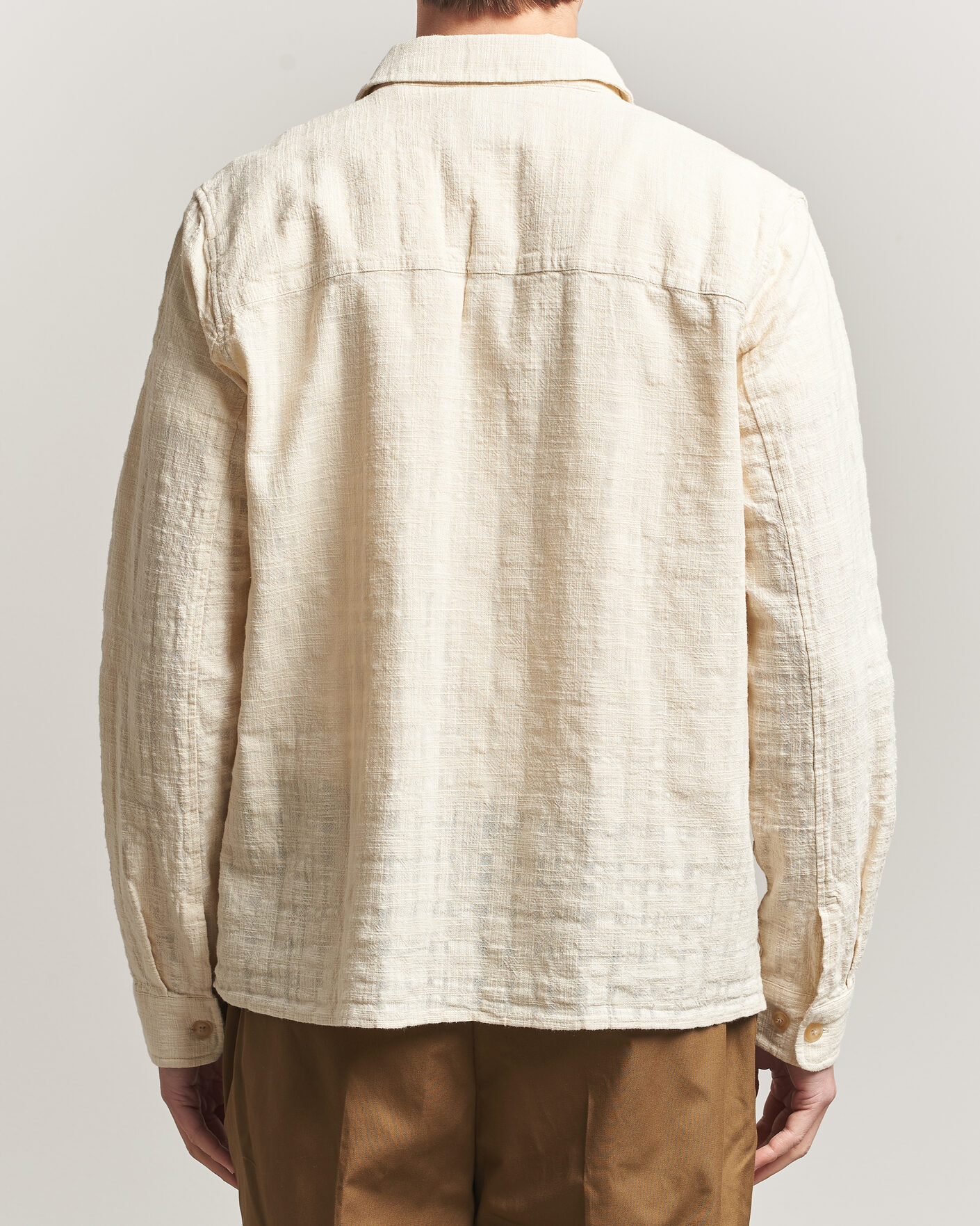 Herre | Skjorter | LES DEUX | Textured Slub Overshirt Ivory
