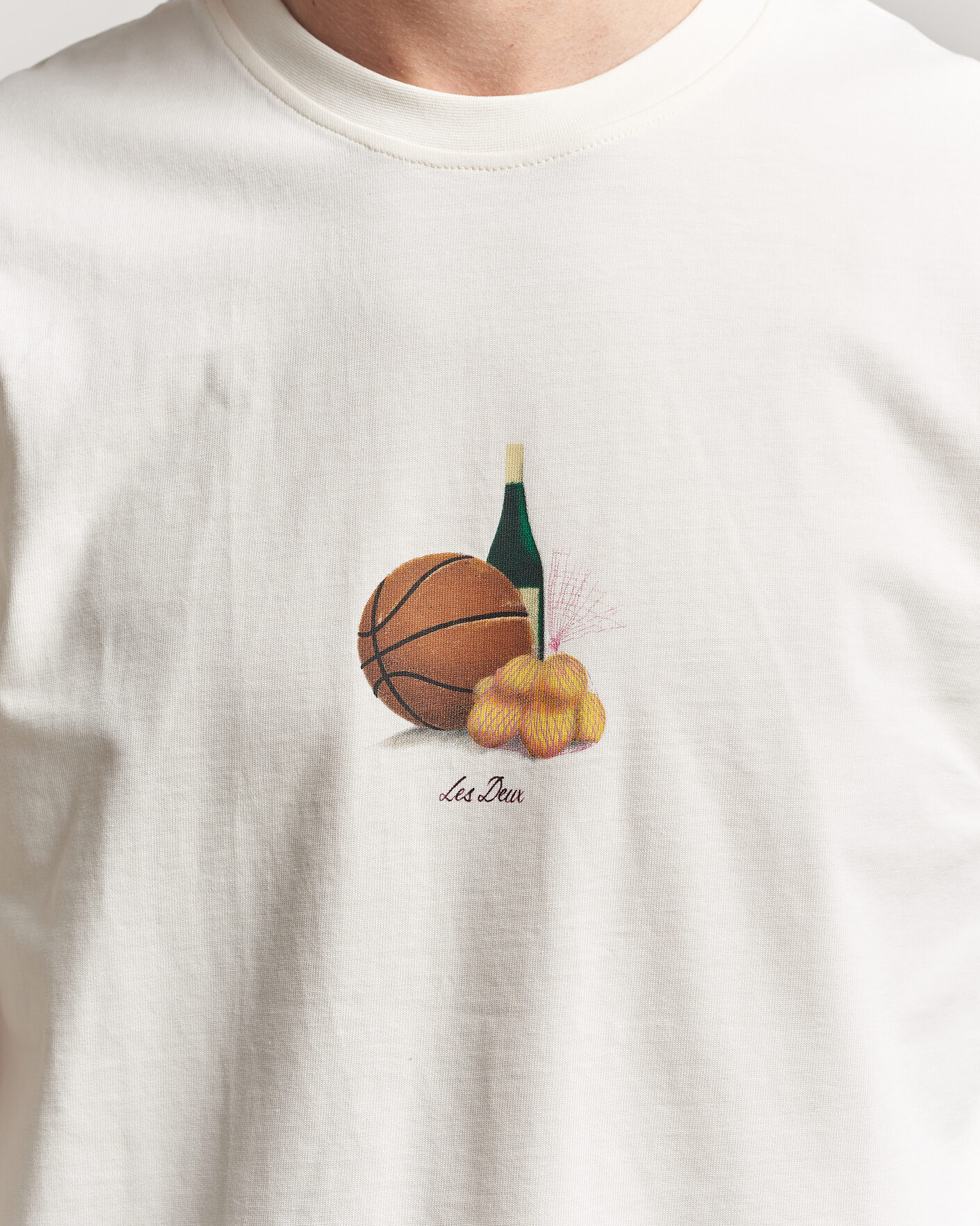 Herre | T-Shirts | LES DEUX | Lemons Printed T-Shirt Eggnog White